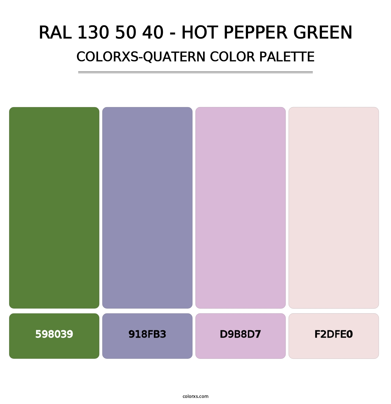 RAL 130 50 40 - Hot Pepper Green - Colorxs Quatern Palette