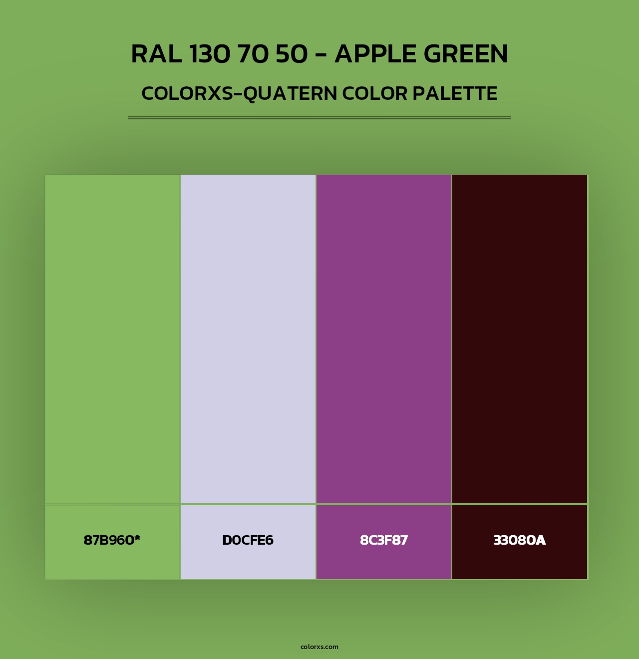 RAL 130 70 50 - Apple Green - Colorxs Quad Palette