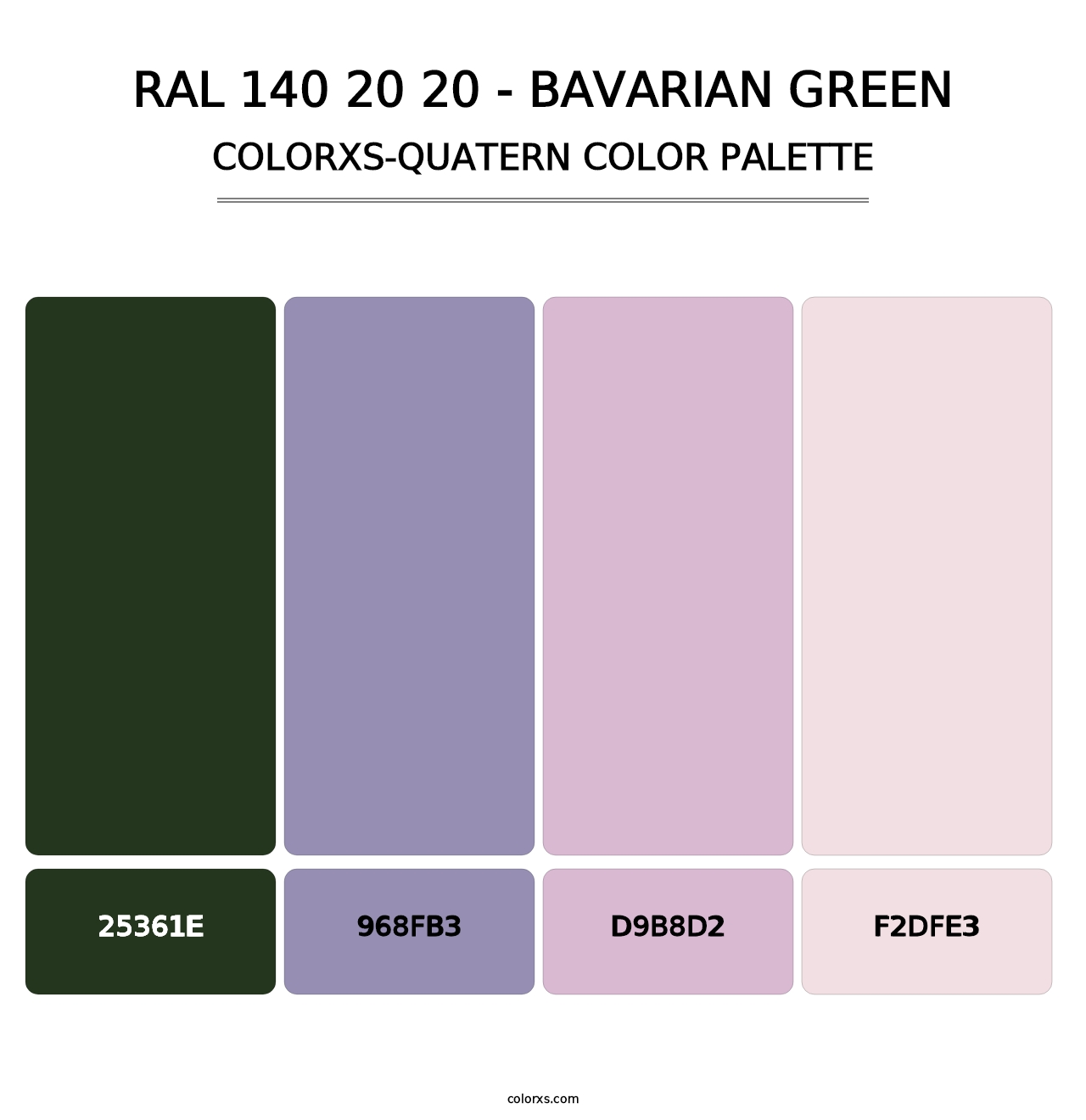 RAL 140 20 20 - Bavarian Green - Colorxs Quatern Palette