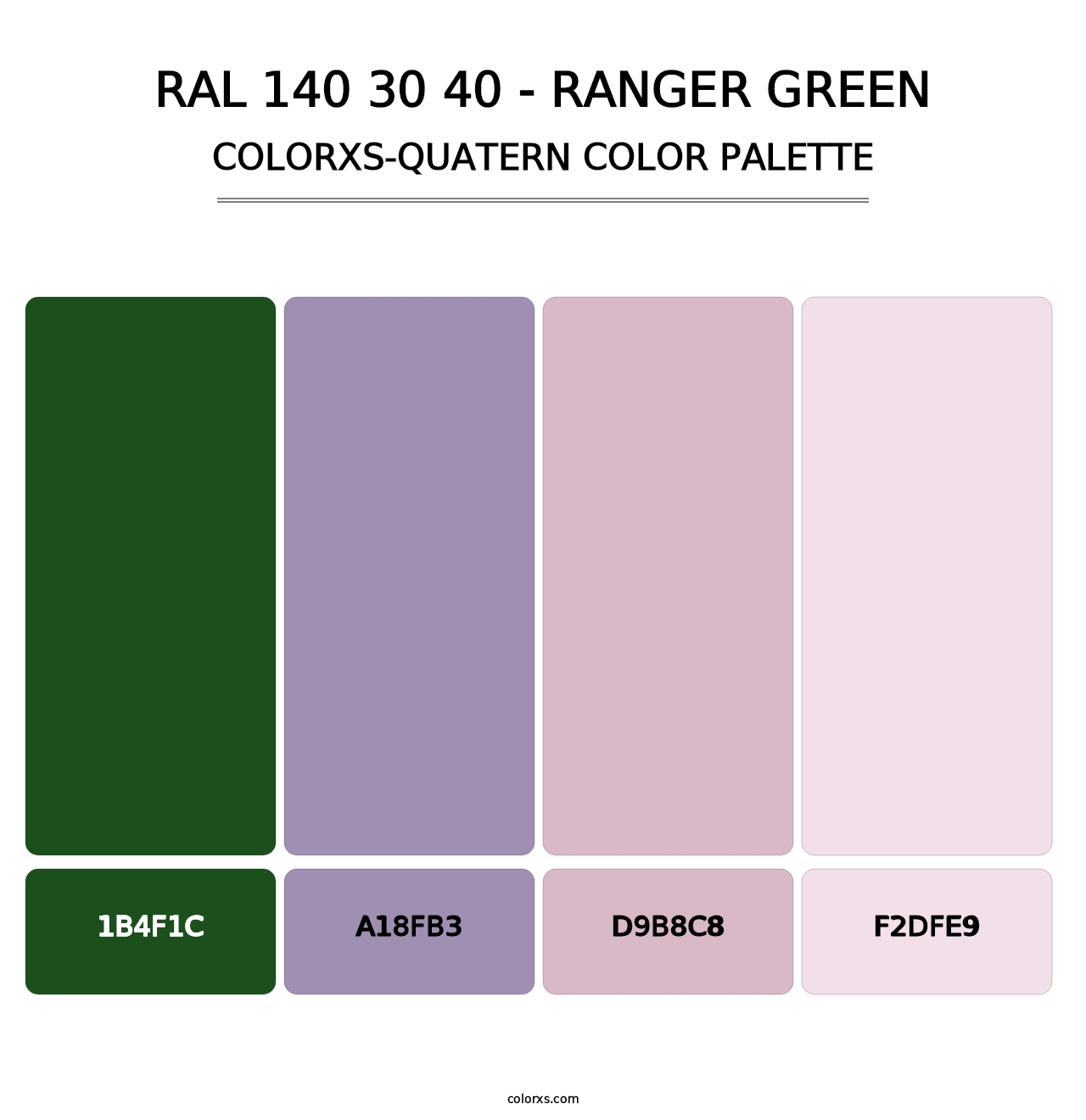 RAL 140 30 40 - Ranger Green - Colorxs Quatern Palette