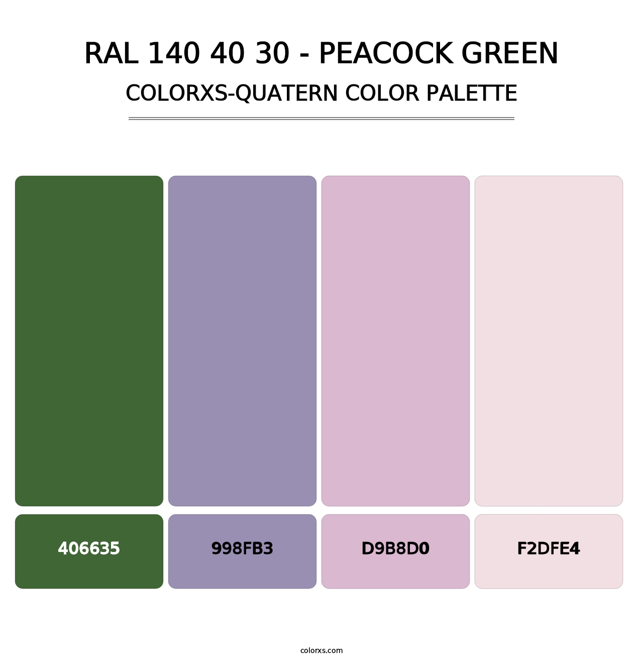 RAL 140 40 30 - Peacock Green - Colorxs Quatern Palette
