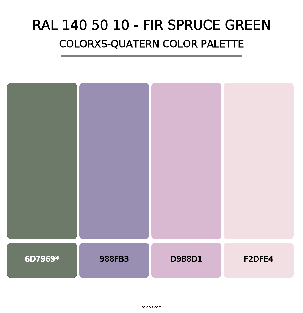 RAL 140 50 10 - Fir Spruce Green - Colorxs Quatern Palette