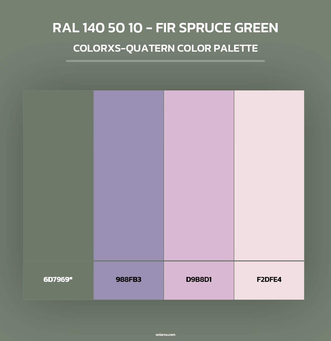 RAL 140 50 10 - Fir Spruce Green - Colorxs Quad Palette