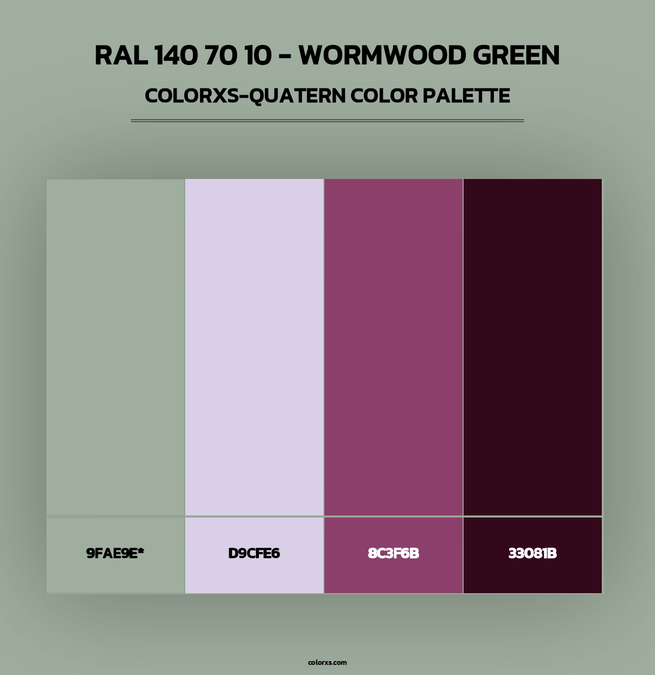 RAL 140 70 10 - Wormwood Green - Colorxs Quad Palette