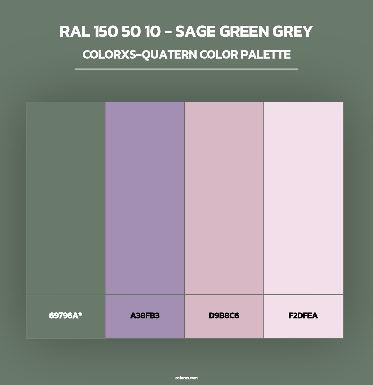 RAL 150 50 10 - Sage Green Grey - Colorxs Quad Palette