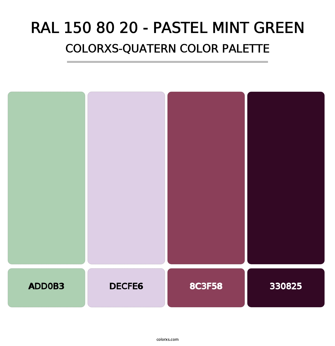 RAL 150 80 20 - Pastel Mint Green - Colorxs Quatern Palette