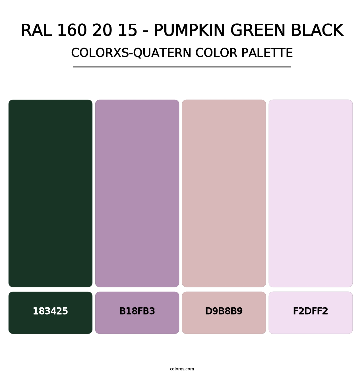 RAL 160 20 15 - Pumpkin Green Black - Colorxs Quatern Palette