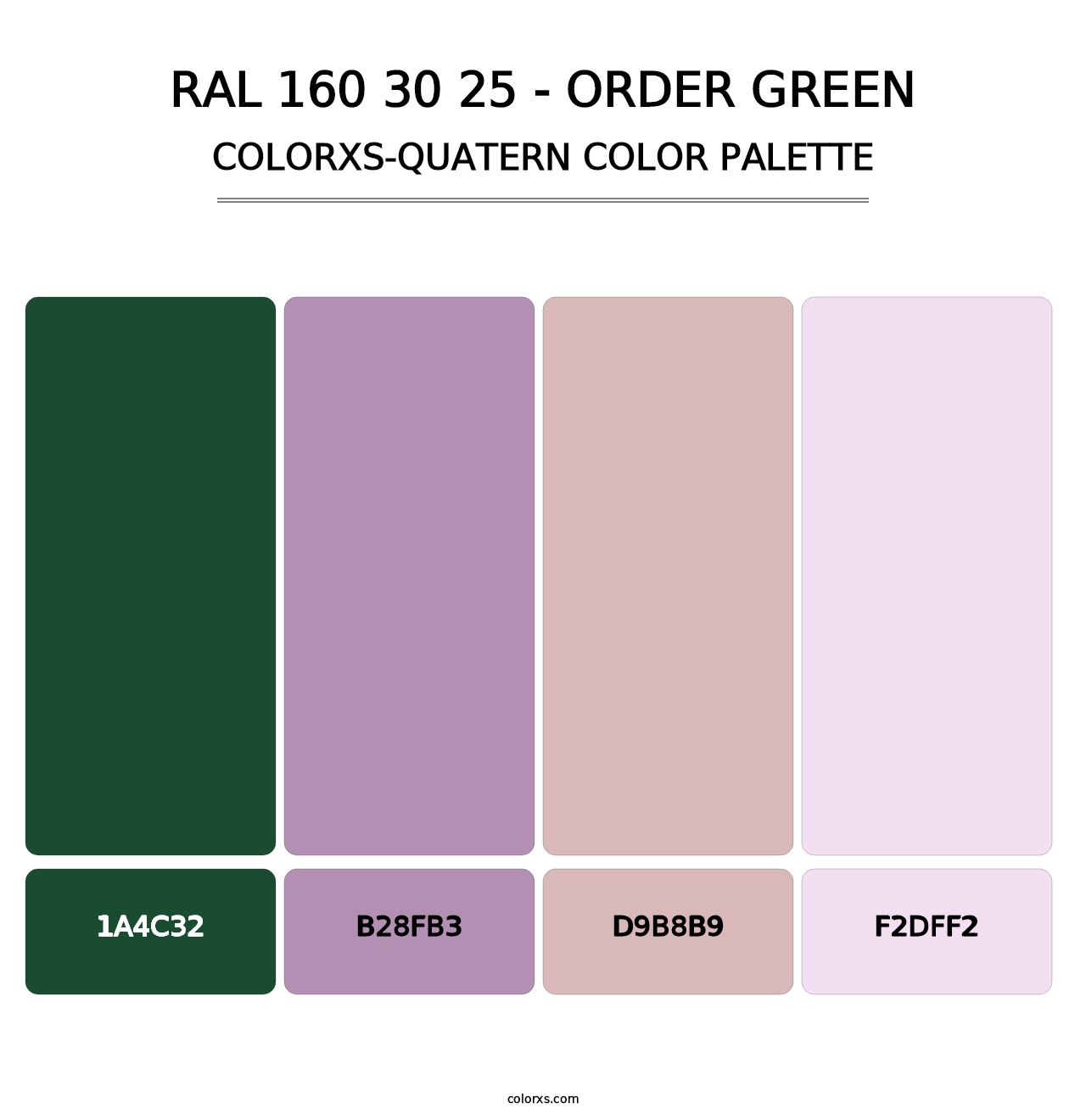 RAL 160 30 25 - Order Green - Colorxs Quatern Palette