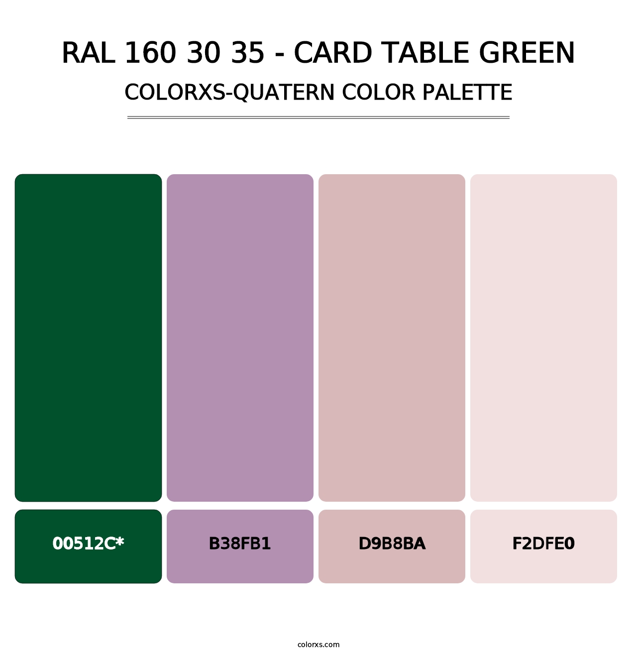 RAL 160 30 35 - Card Table Green - Colorxs Quatern Palette
