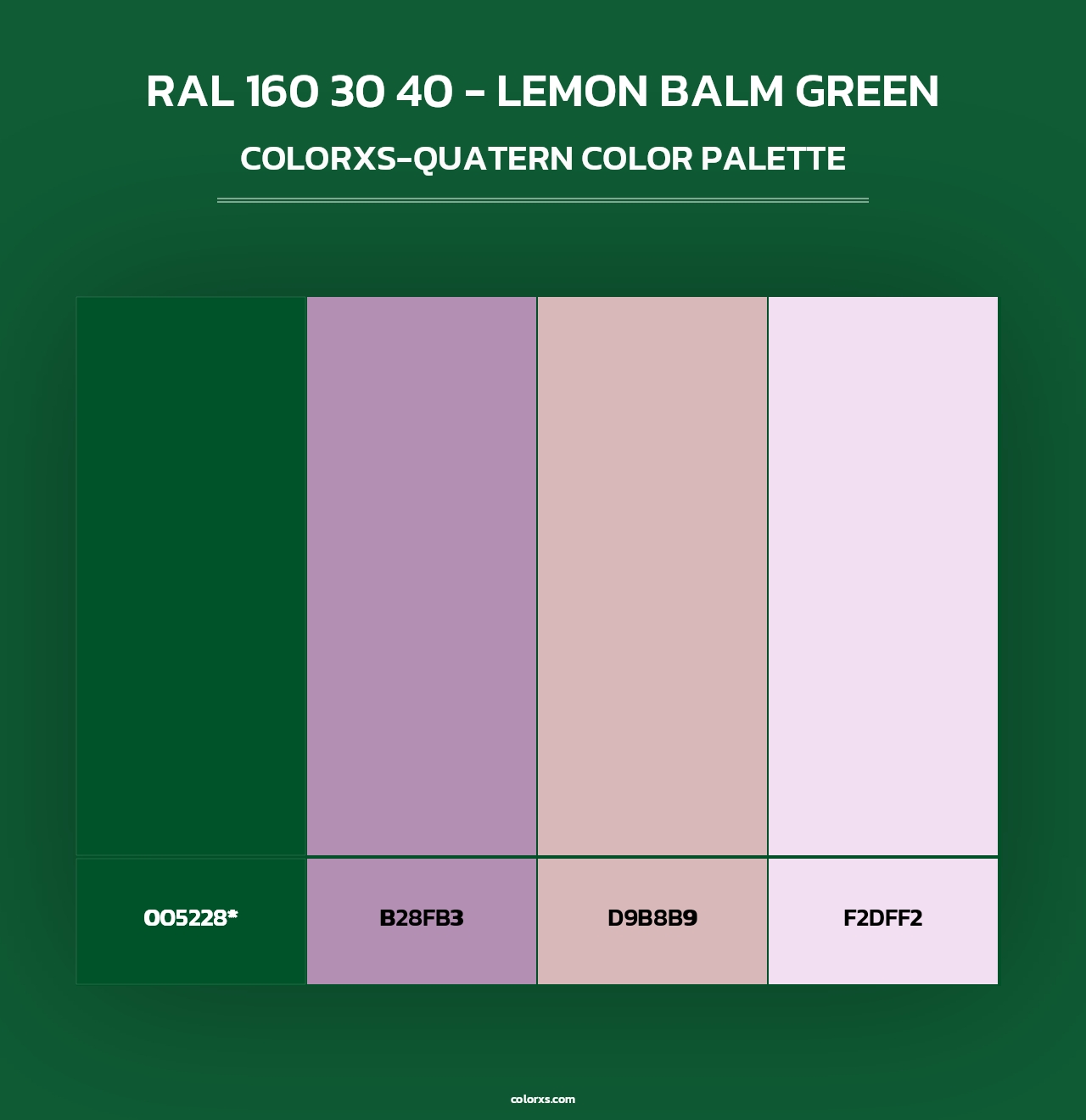 RAL 160 30 40 - Lemon Balm Green - Colorxs Quad Palette