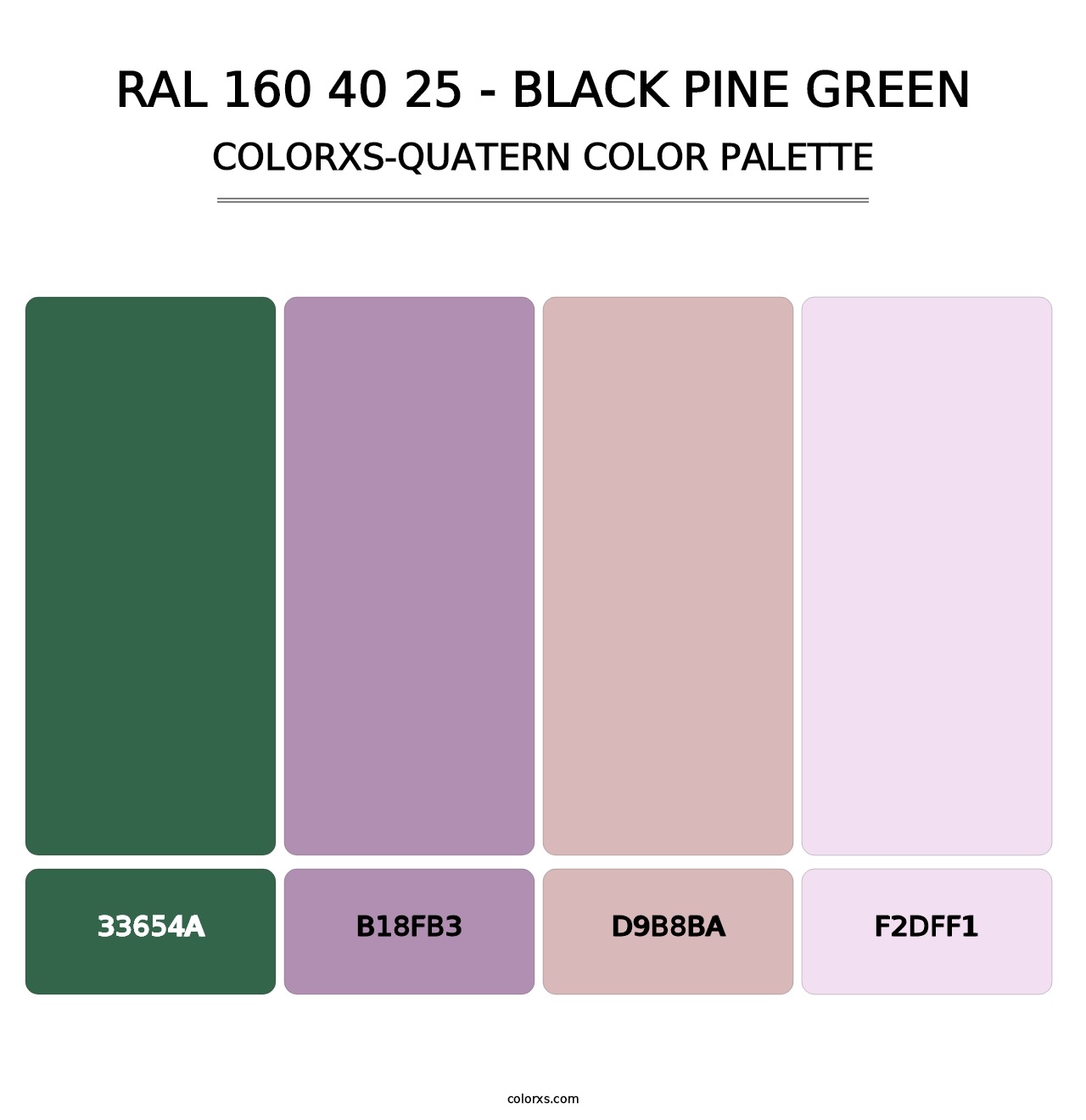 RAL 160 40 25 - Black Pine Green - Colorxs Quatern Palette