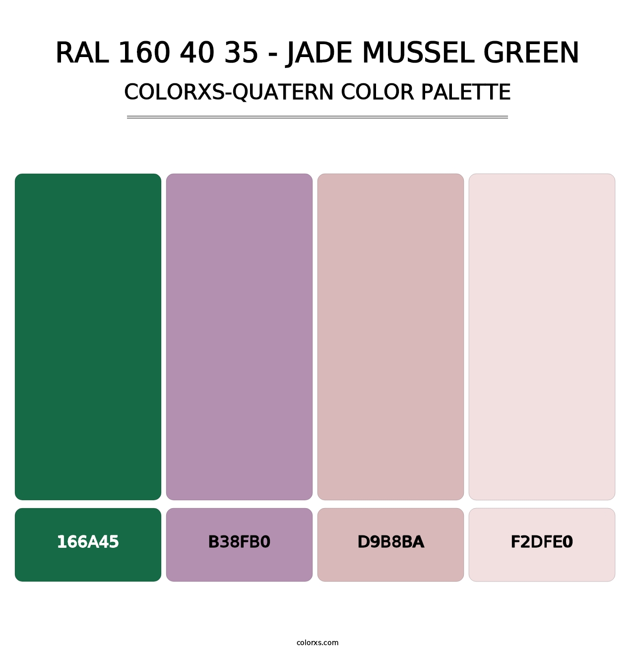 RAL 160 40 35 - Jade Mussel Green - Colorxs Quatern Palette
