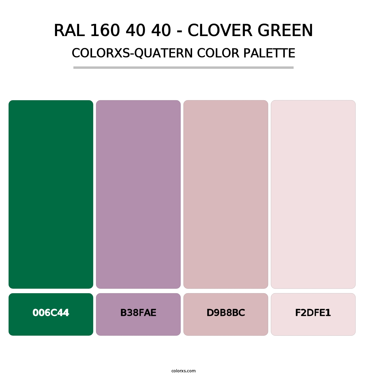 RAL 160 40 40 - Clover Green - Colorxs Quatern Palette