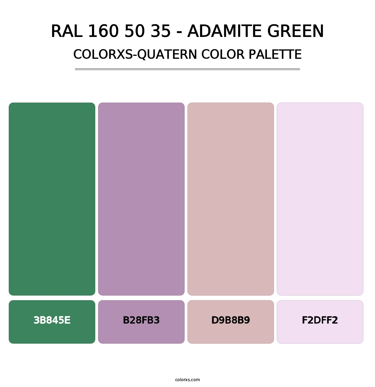 RAL 160 50 35 - Adamite Green - Colorxs Quatern Palette