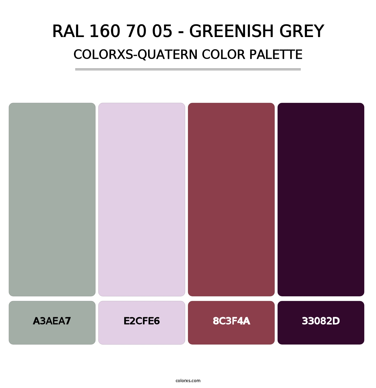 RAL 160 70 05 - Greenish Grey - Colorxs Quatern Palette