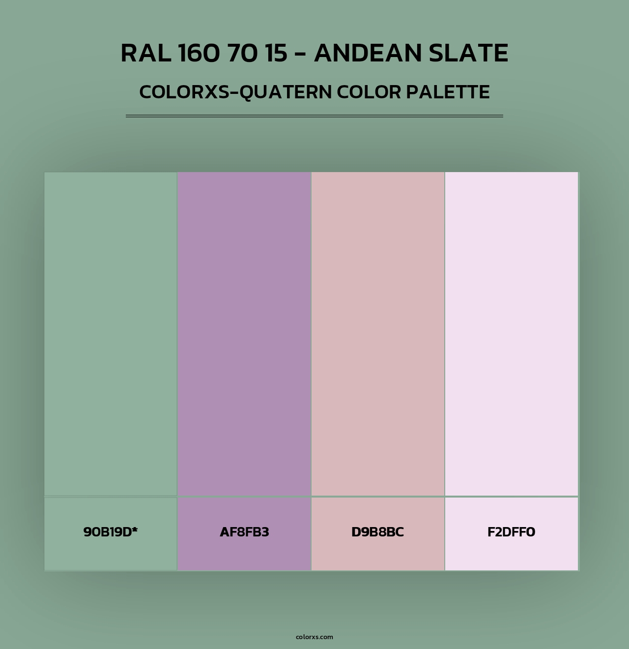 RAL 160 70 15 - Andean Slate - Colorxs Quad Palette