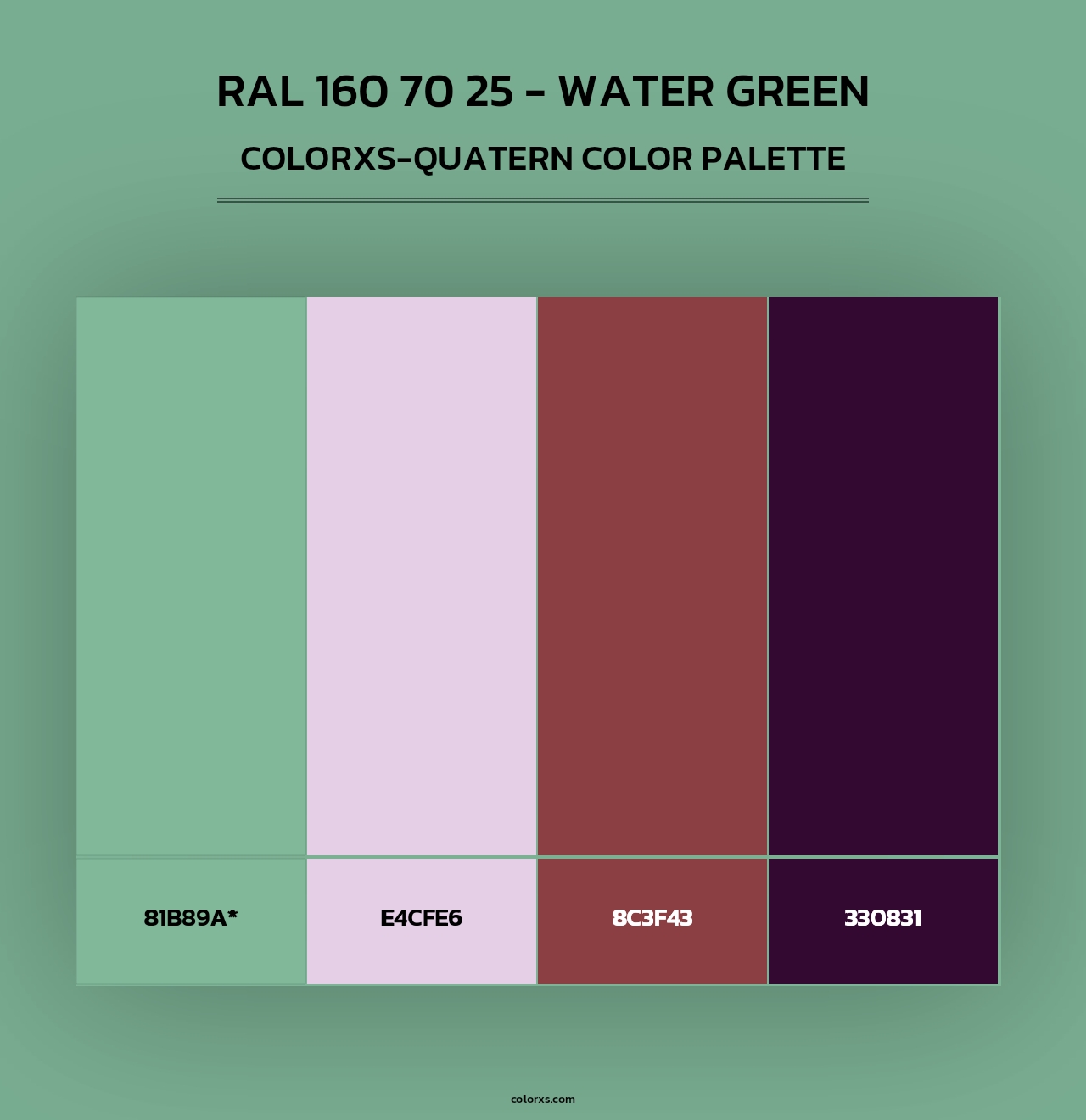 RAL 160 70 25 - Water Green - Colorxs Quad Palette