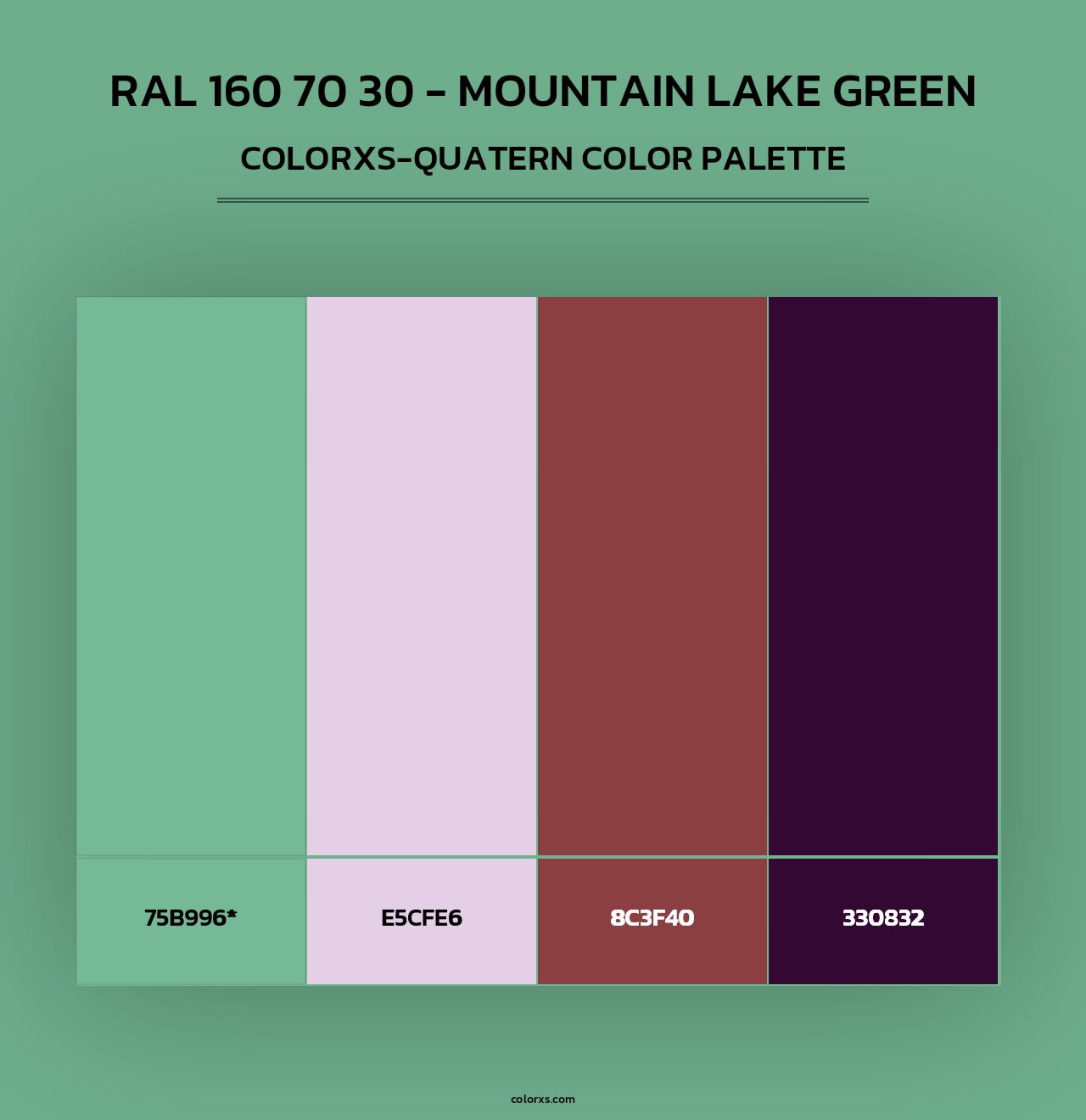 RAL 160 70 30 - Mountain Lake Green - Colorxs Quad Palette