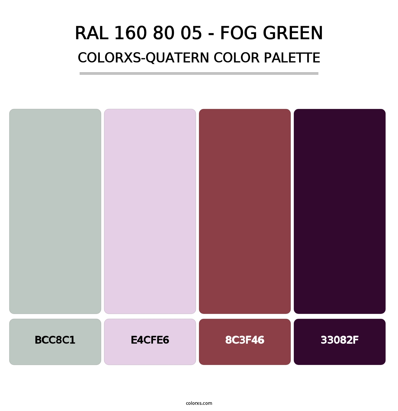 RAL 160 80 05 - Fog Green - Colorxs Quatern Palette