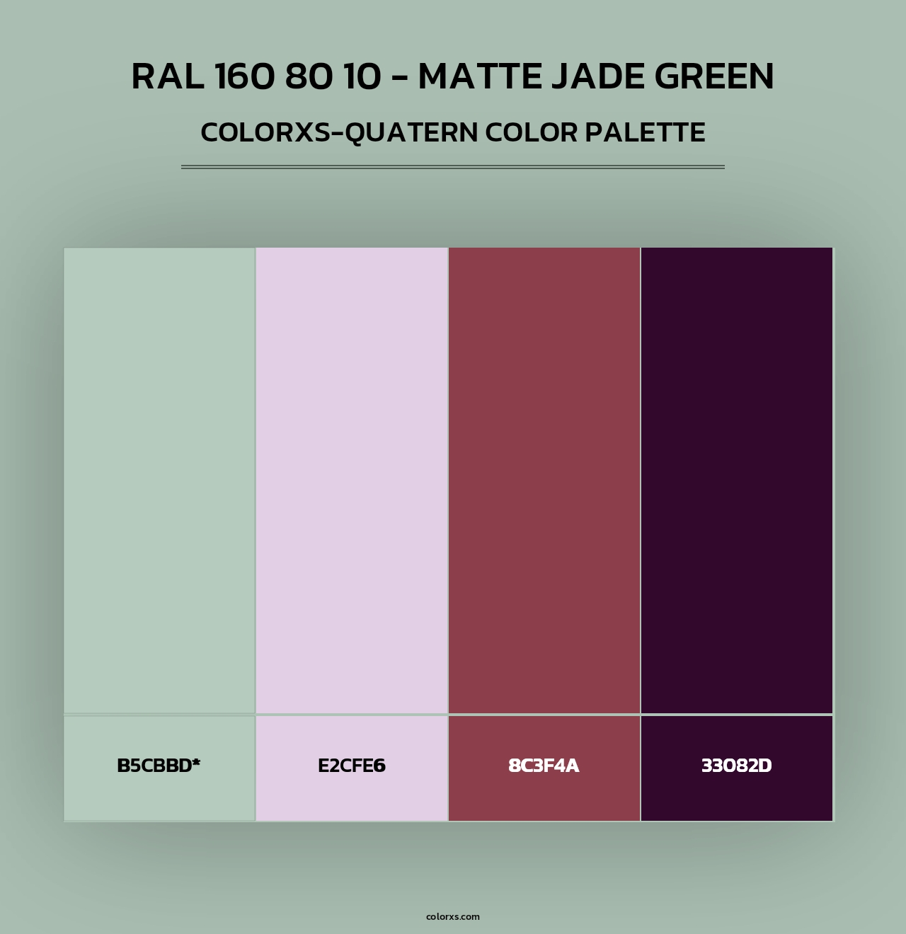 RAL 160 80 10 - Matte Jade Green - Colorxs Quad Palette