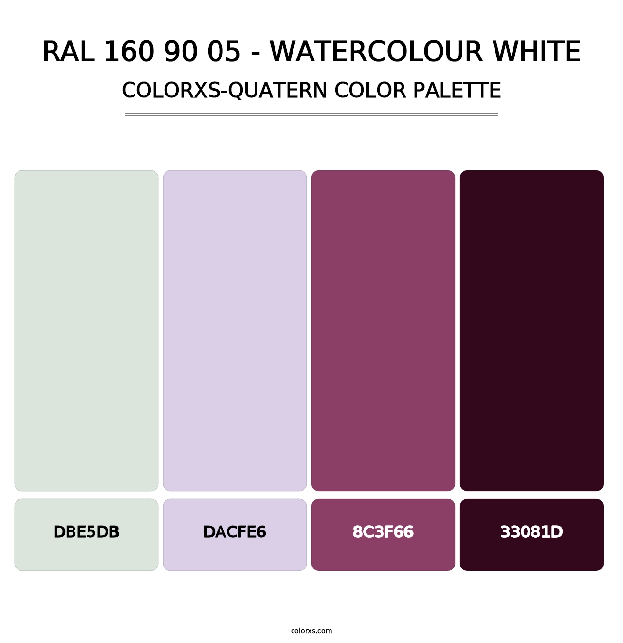 RAL 160 90 05 - Watercolour White - Colorxs Quatern Palette