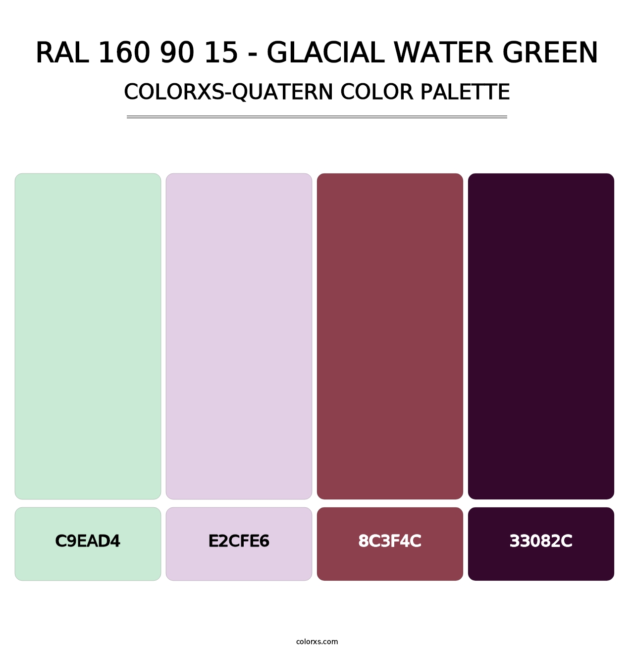 RAL 160 90 15 - Glacial Water Green - Colorxs Quatern Palette