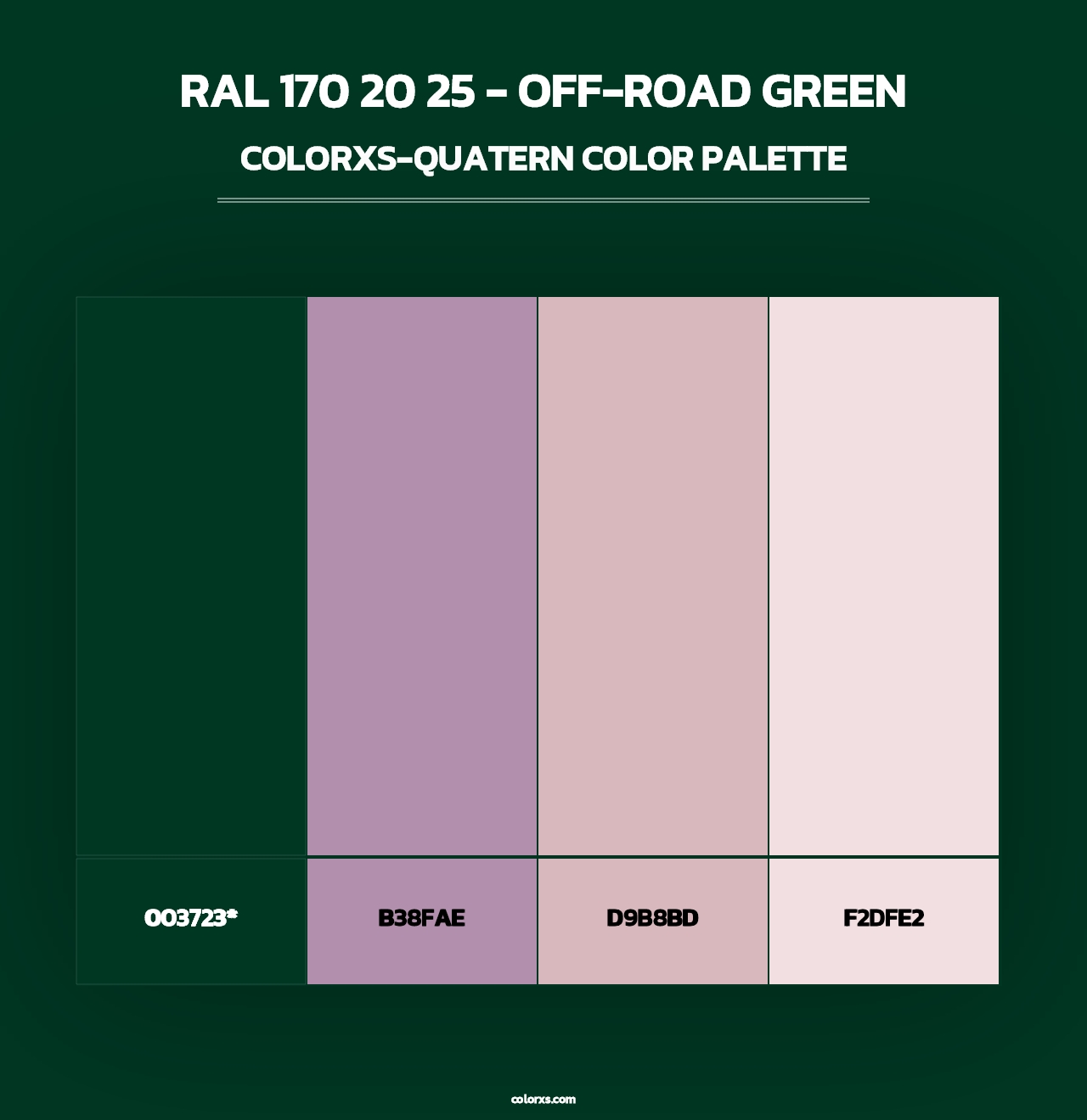 RAL 170 20 25 - Off-Road Green - Colorxs Quad Palette