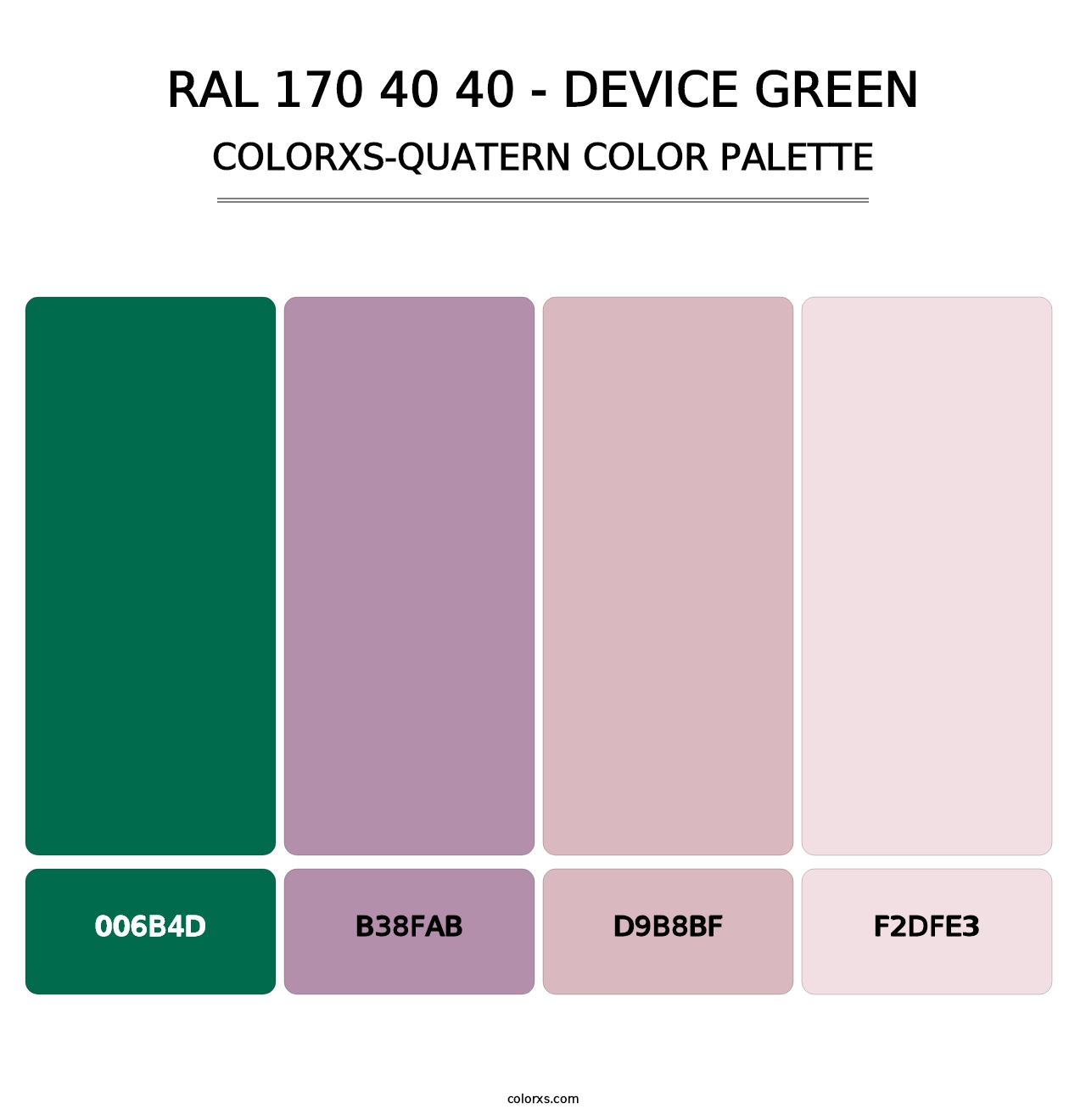 RAL 170 40 40 - Device Green - Colorxs Quatern Palette
