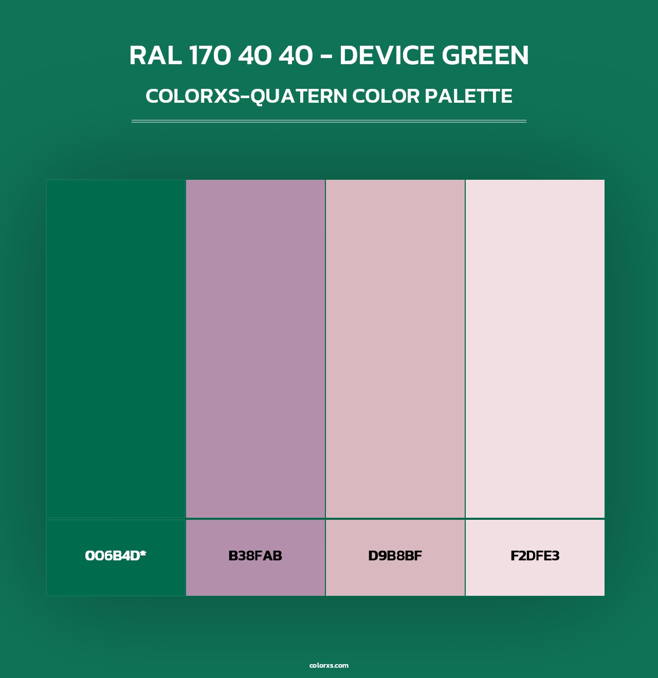 RAL 170 40 40 - Device Green - Colorxs Quad Palette