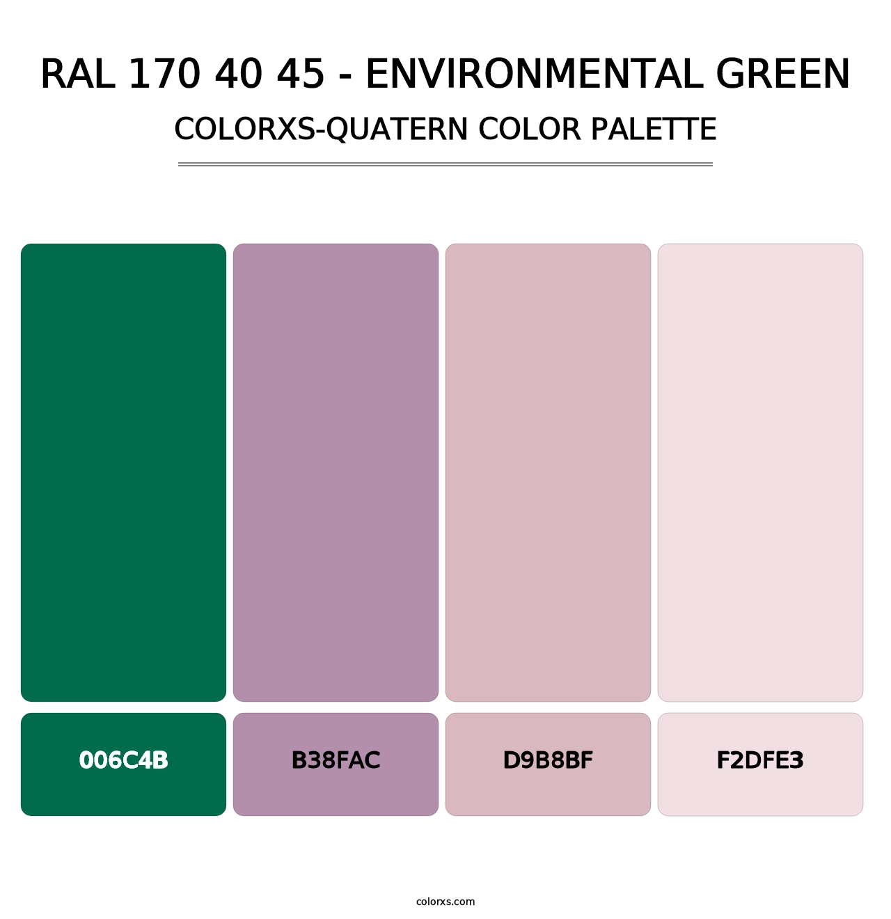 RAL 170 40 45 - Environmental Green - Colorxs Quatern Palette