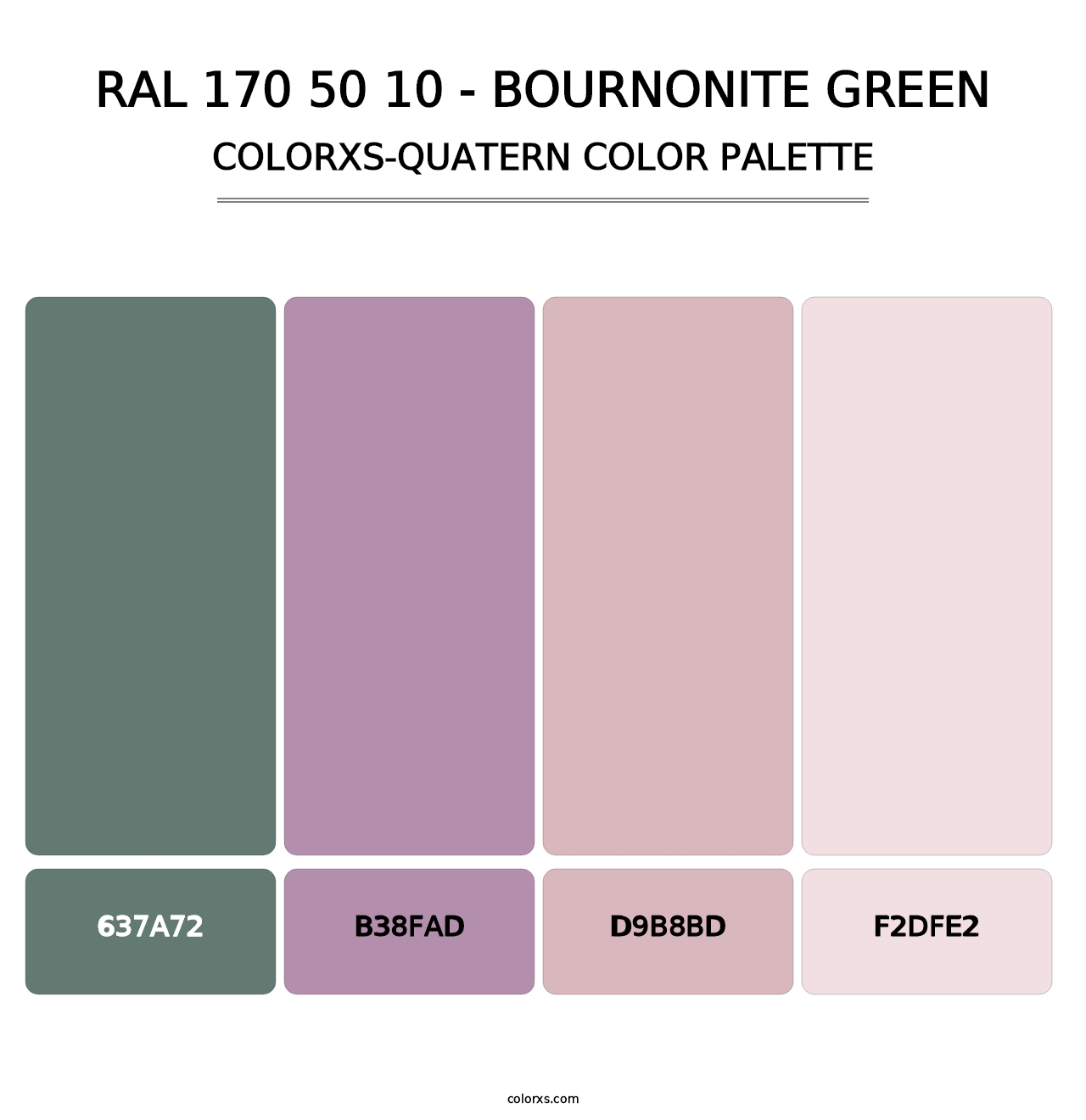 RAL 170 50 10 - Bournonite Green - Colorxs Quatern Palette