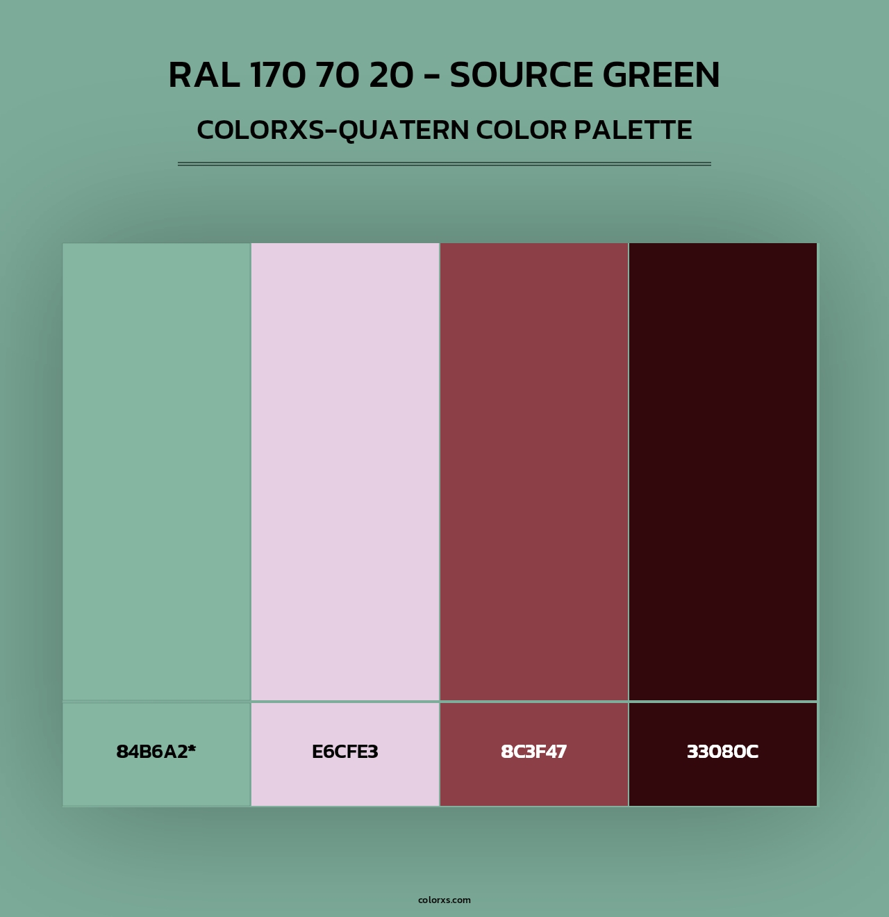 RAL 170 70 20 - Source Green - Colorxs Quad Palette