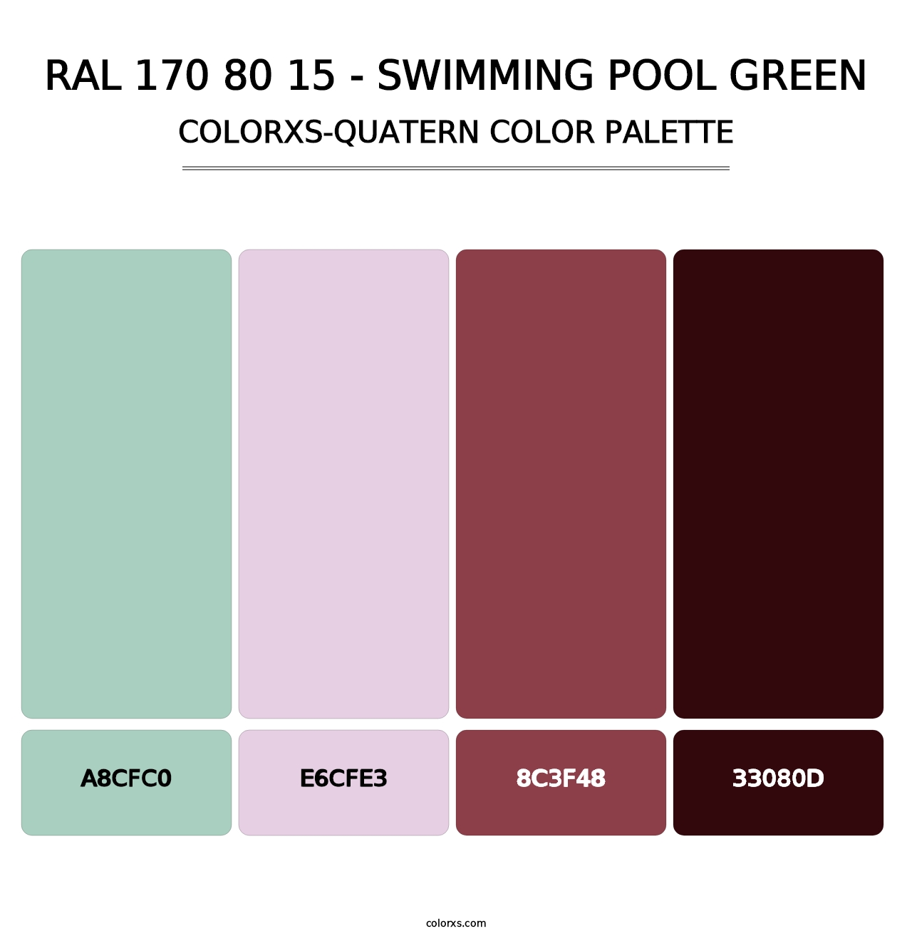 RAL 170 80 15 - Swimming Pool Green - Colorxs Quatern Palette