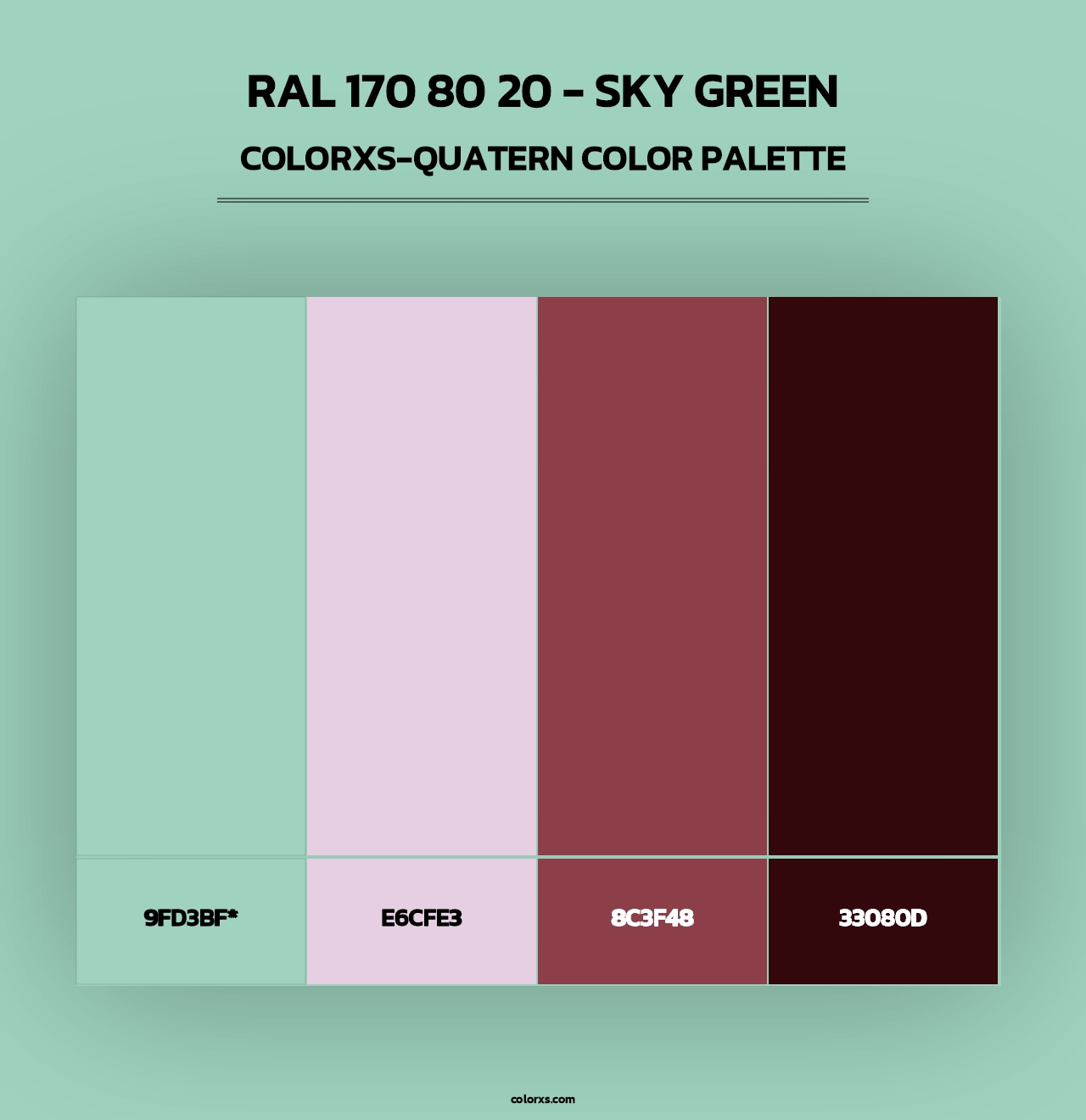 RAL 170 80 20 - Sky Green - Colorxs Quad Palette