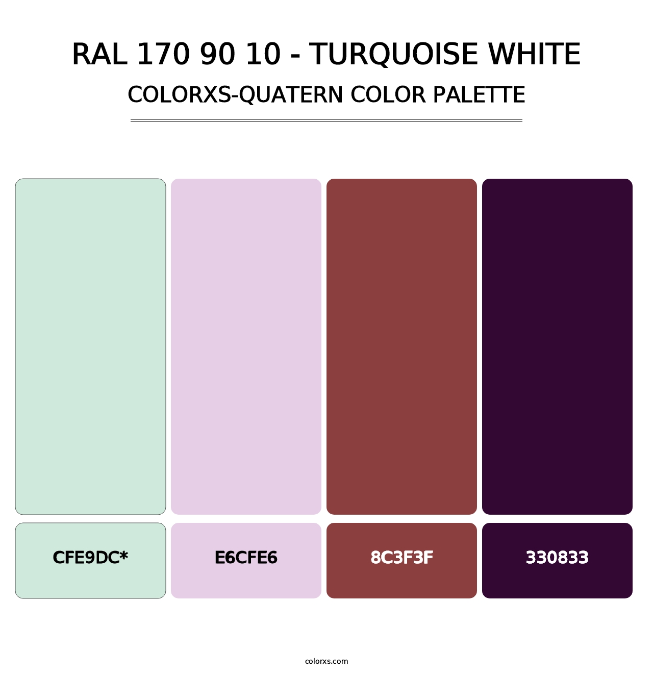 RAL 170 90 10 - Turquoise White - Colorxs Quatern Palette