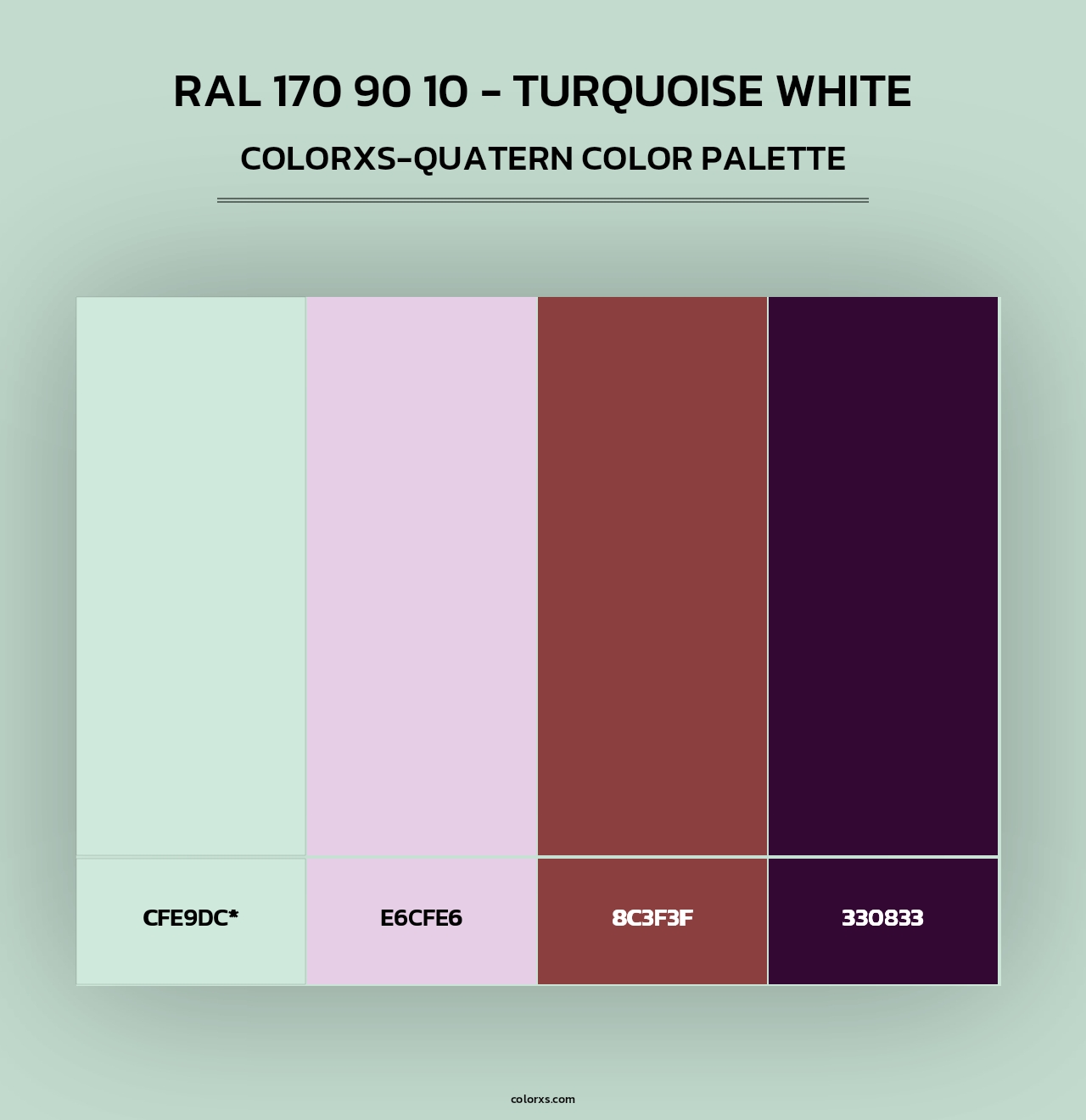 RAL 170 90 10 - Turquoise White color palettes - colorxs.com
