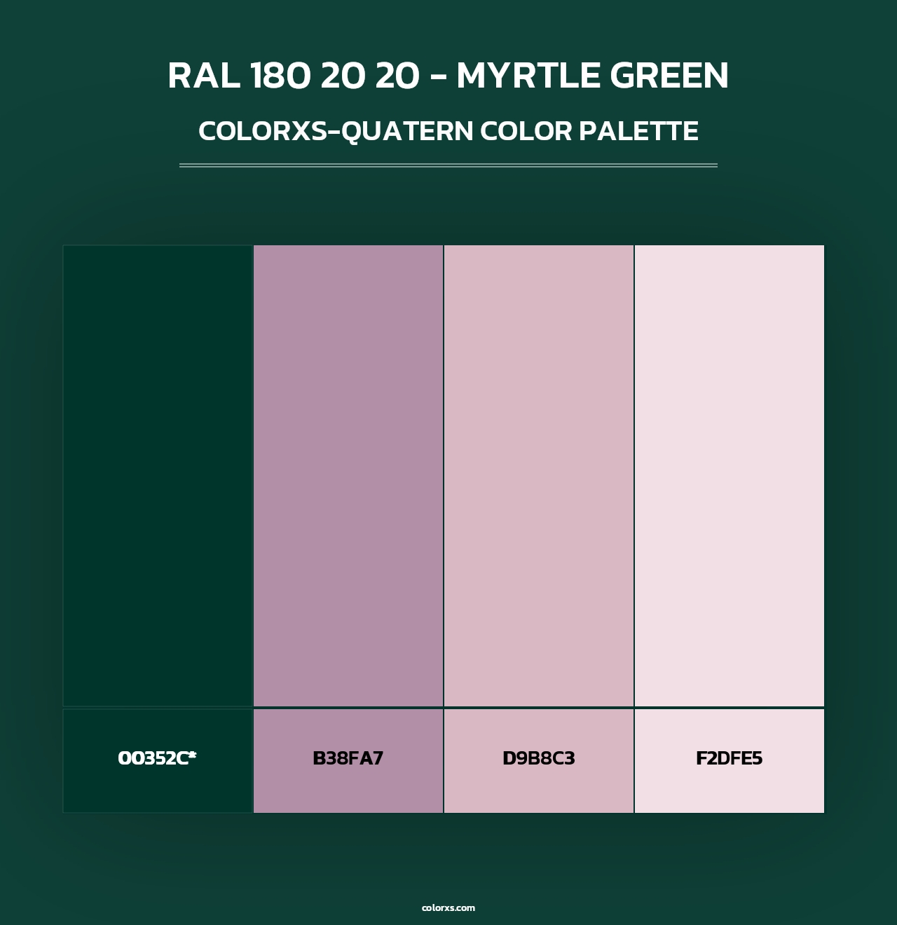 RAL 180 20 20 - Myrtle Green - Colorxs Quad Palette