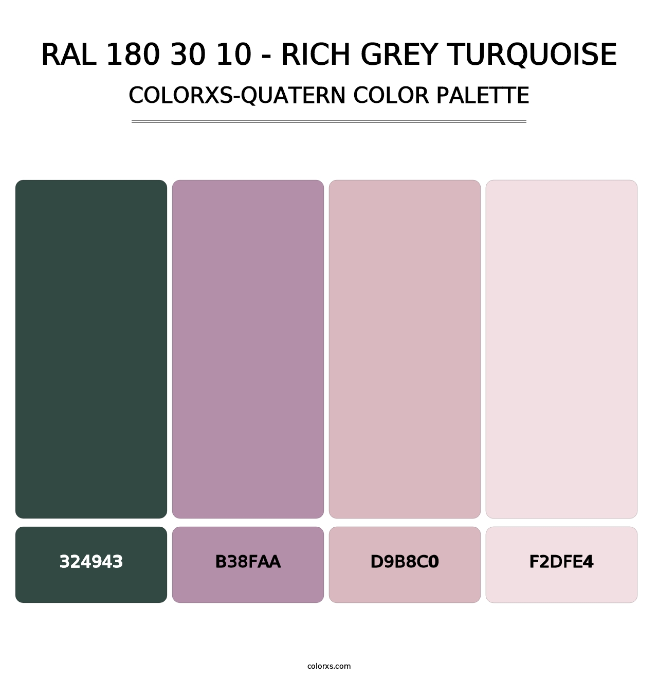 RAL 180 30 10 - Rich Grey Turquoise - Colorxs Quatern Palette