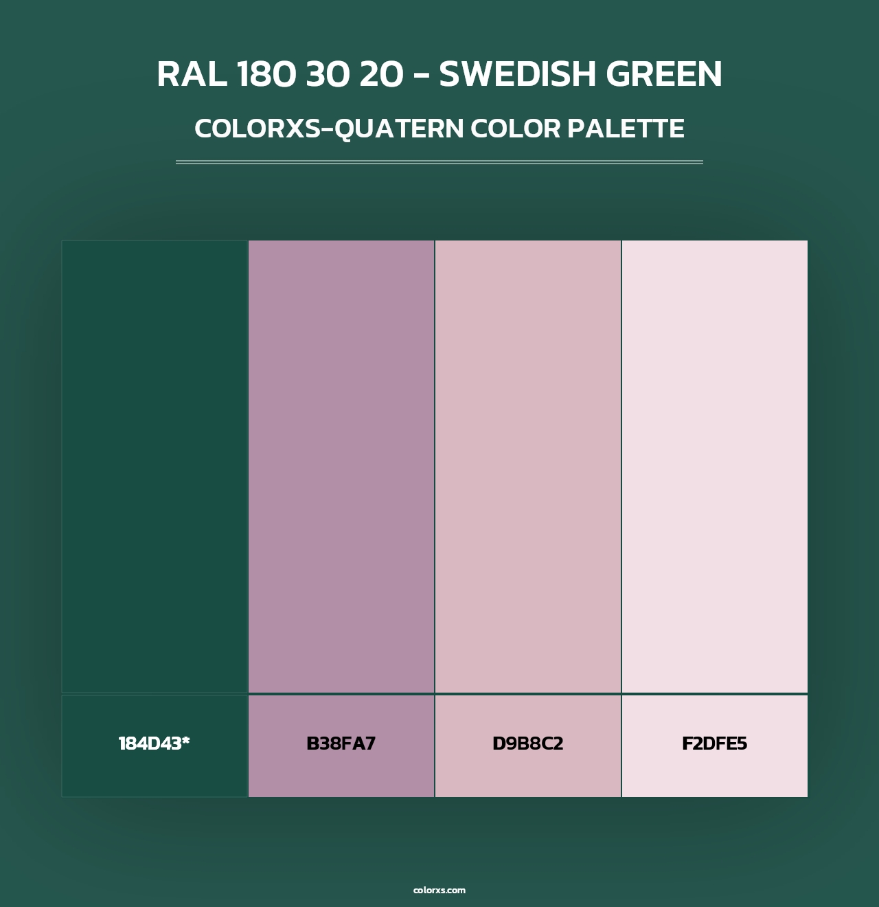 RAL 180 30 20 - Swedish Green - Colorxs Quad Palette