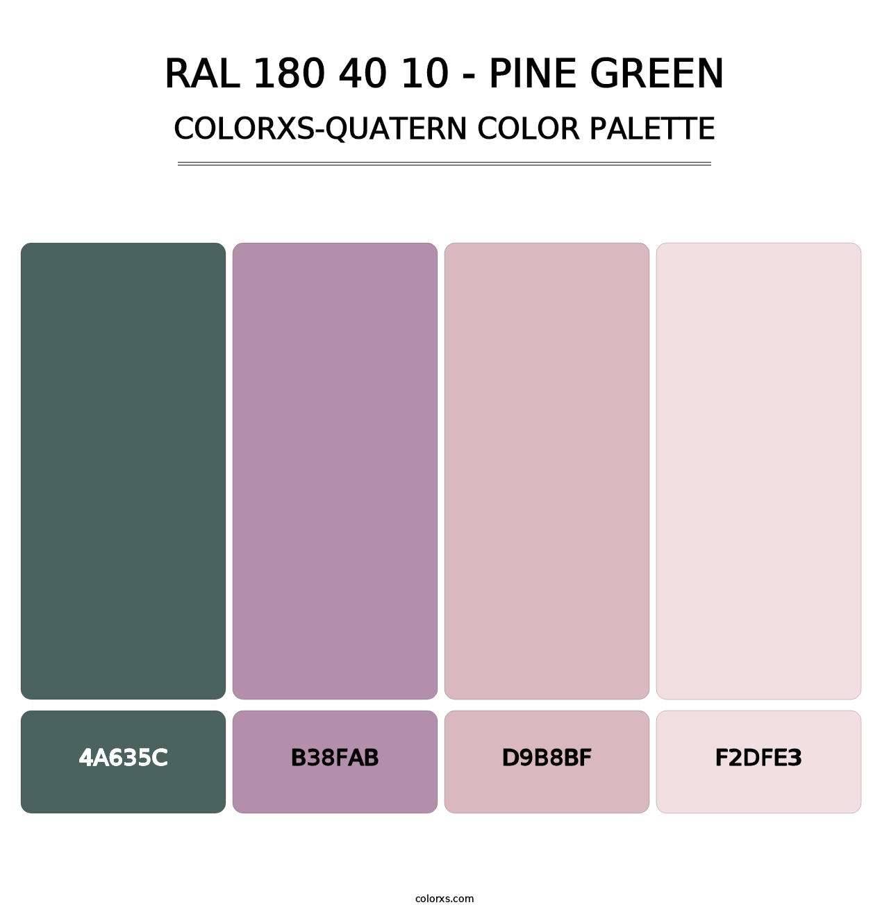 RAL 180 40 10 - Pine Green - Colorxs Quatern Palette