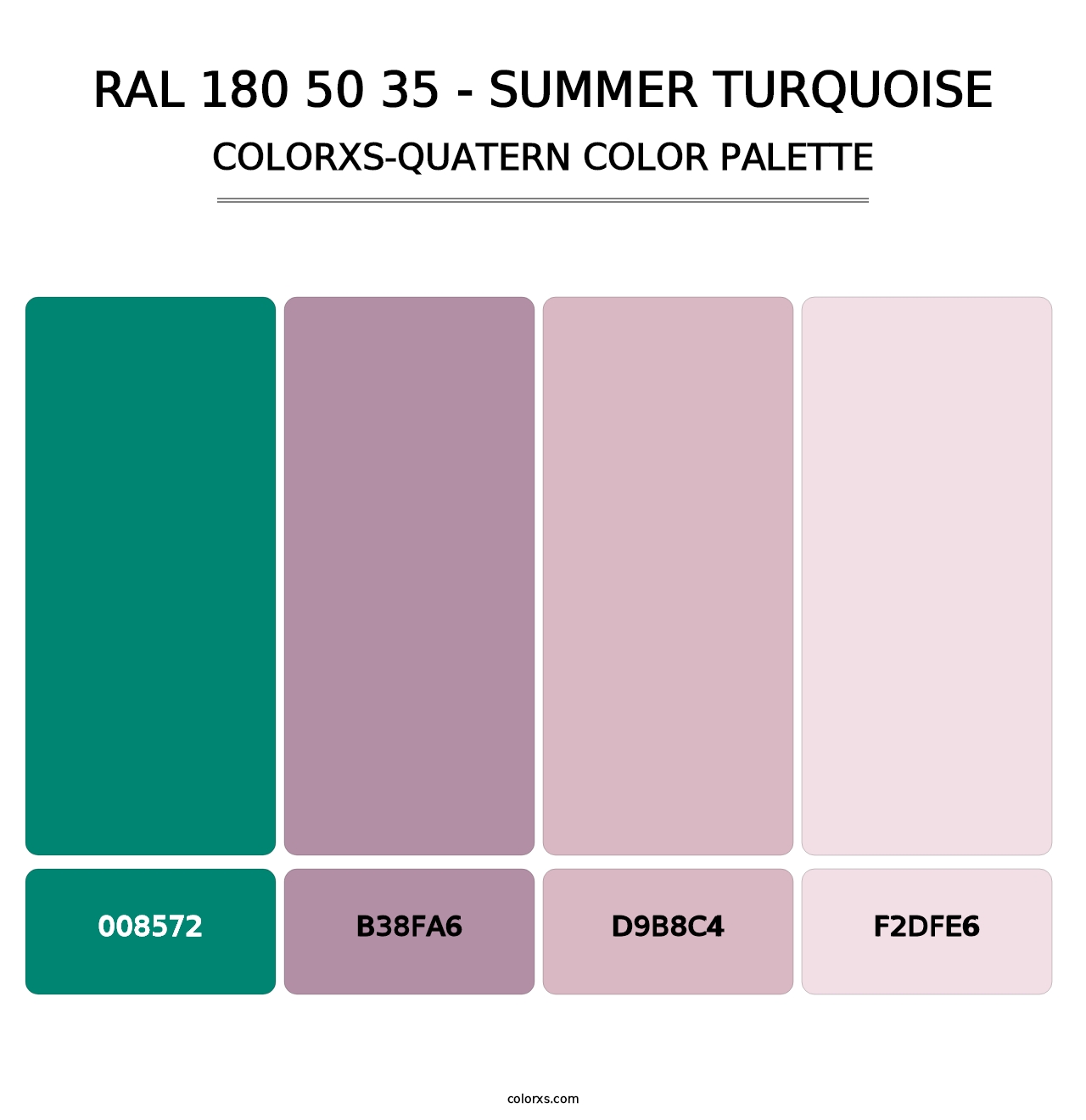 RAL 180 50 35 - Summer Turquoise - Colorxs Quatern Palette