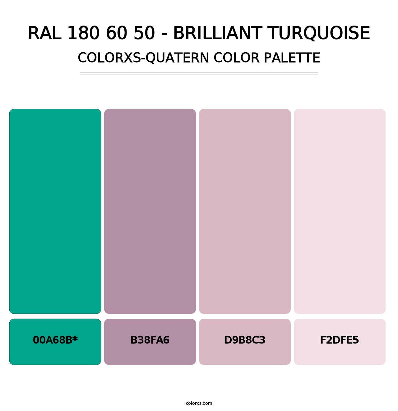 RAL 180 60 50 - Brilliant Turquoise - Colorxs Quatern Palette