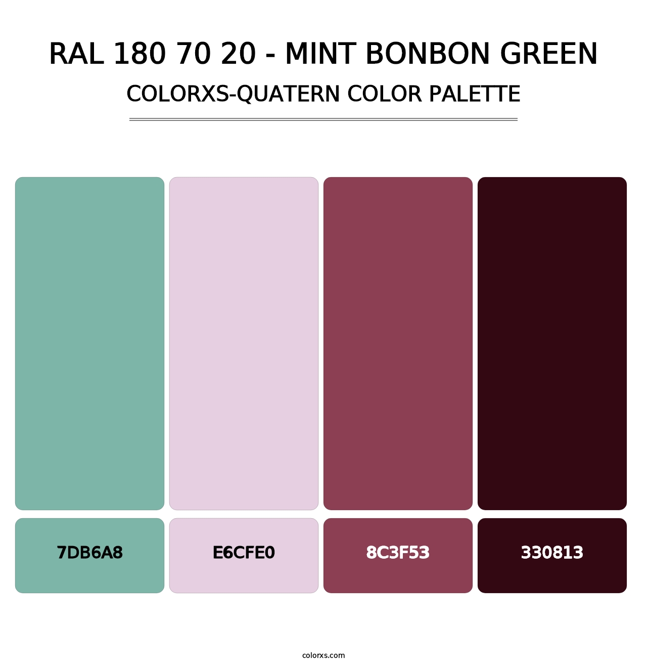 RAL 180 70 20 - Mint Bonbon Green - Colorxs Quatern Palette