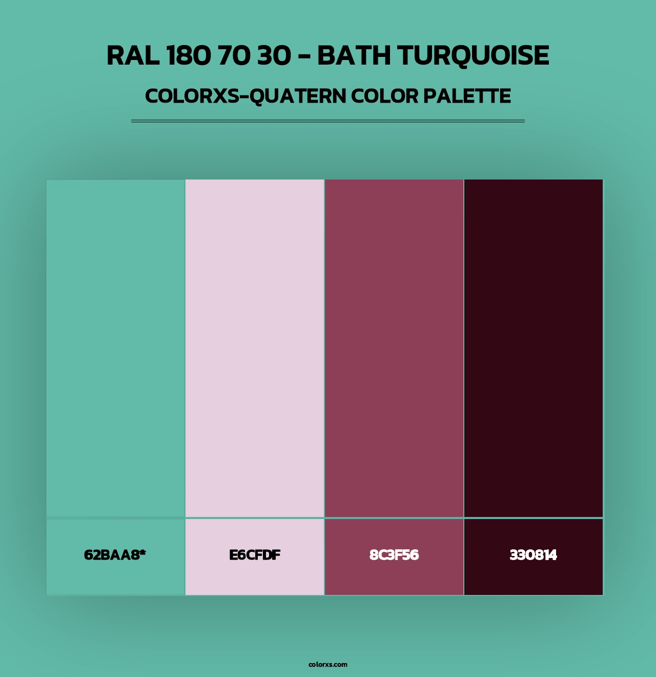 RAL 180 70 30 - Bath Turquoise - Colorxs Quad Palette