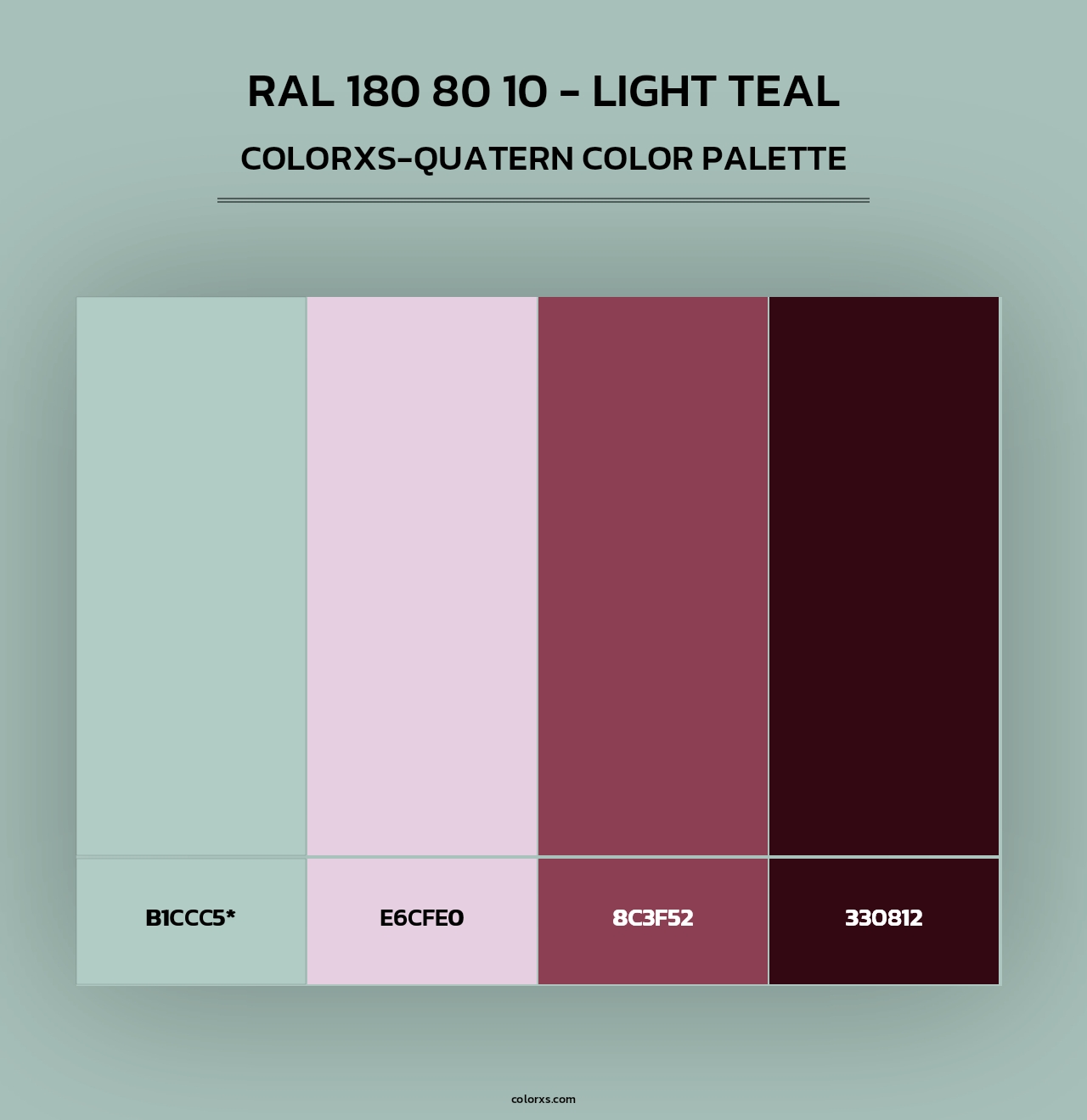 RAL 180 80 10 - Light Teal - Colorxs Quad Palette