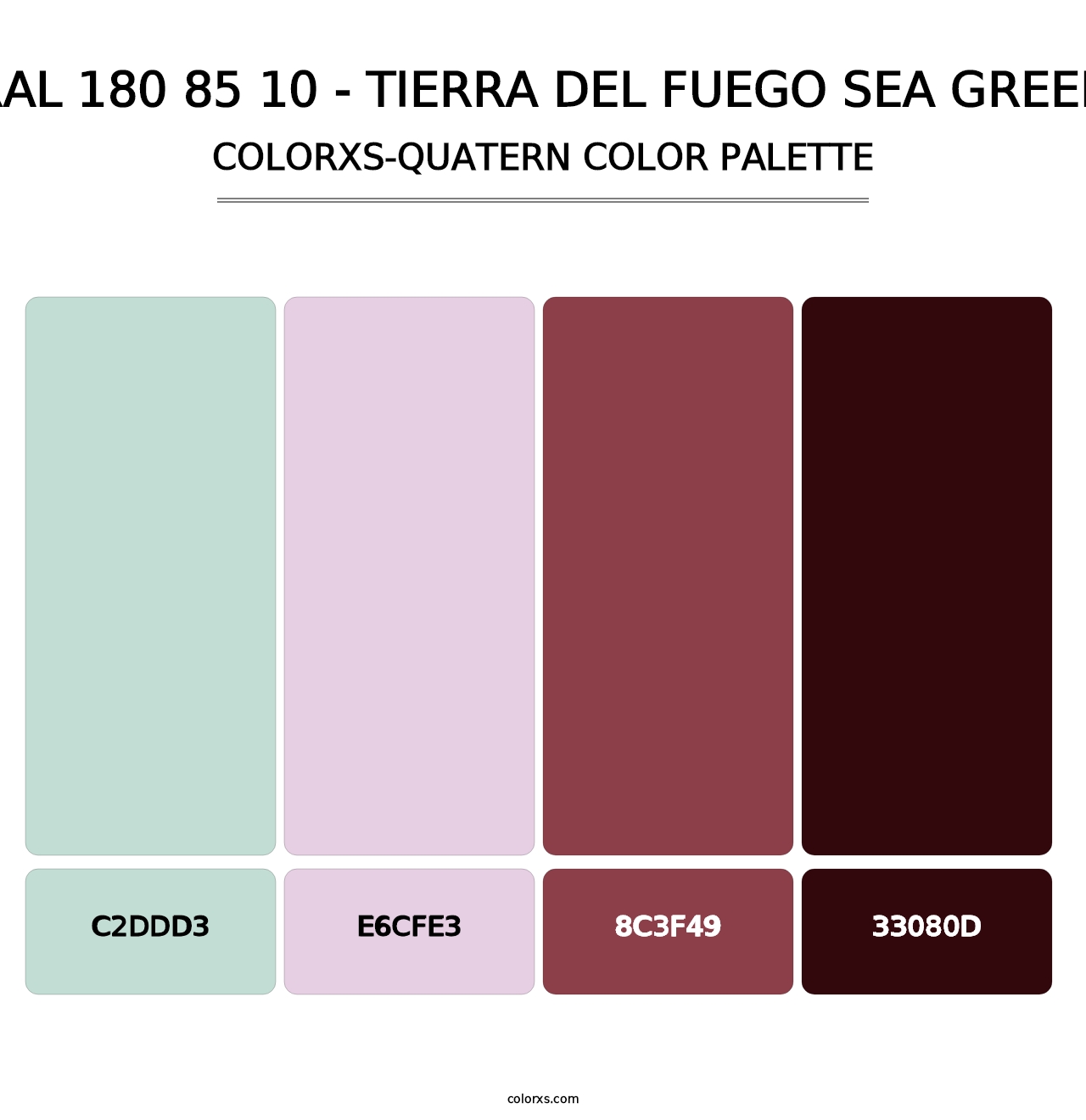 RAL 180 85 10 - Tierra Del Fuego Sea Green - Colorxs Quatern Palette