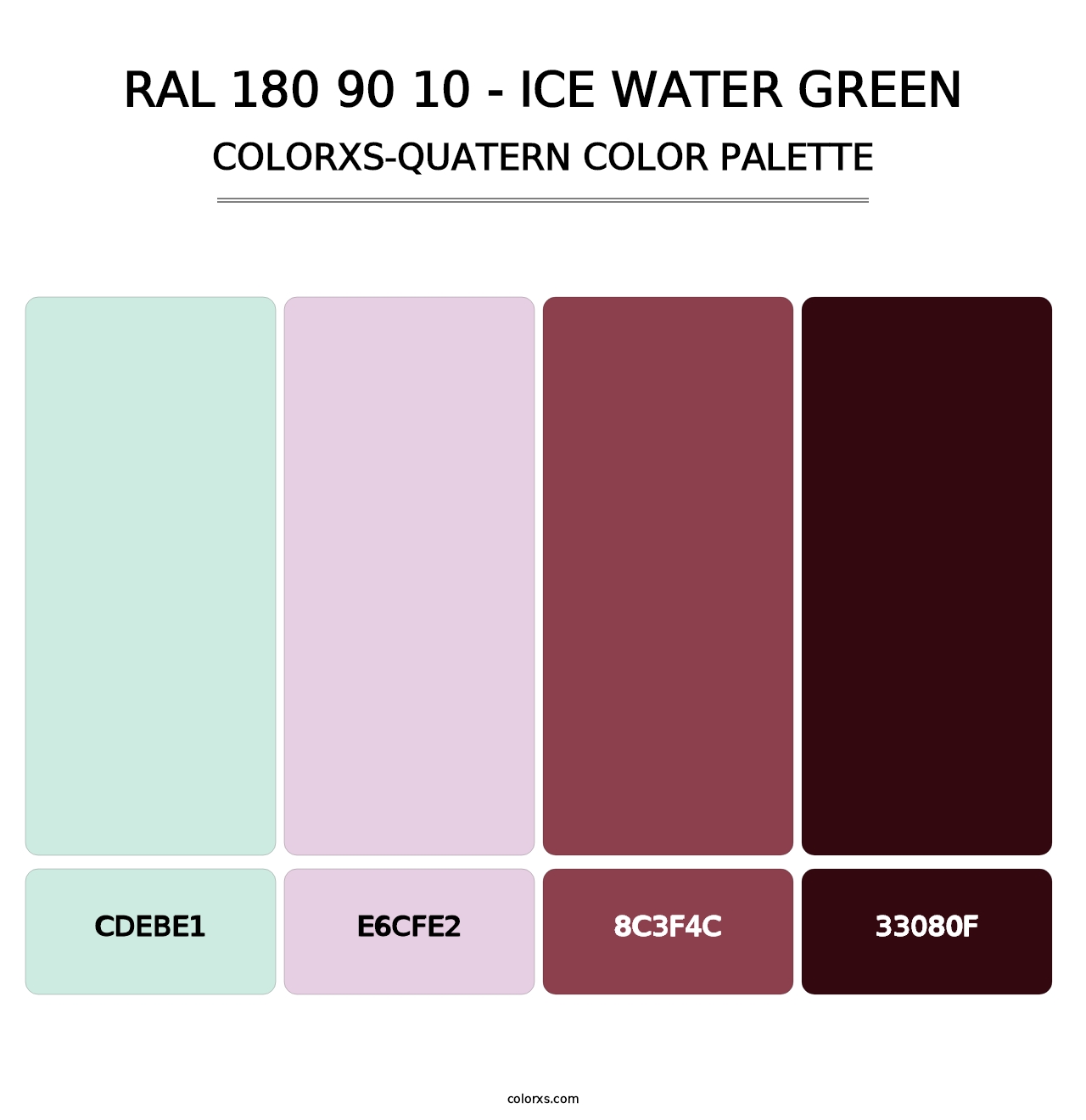RAL 180 90 10 - Ice Water Green - Colorxs Quatern Palette