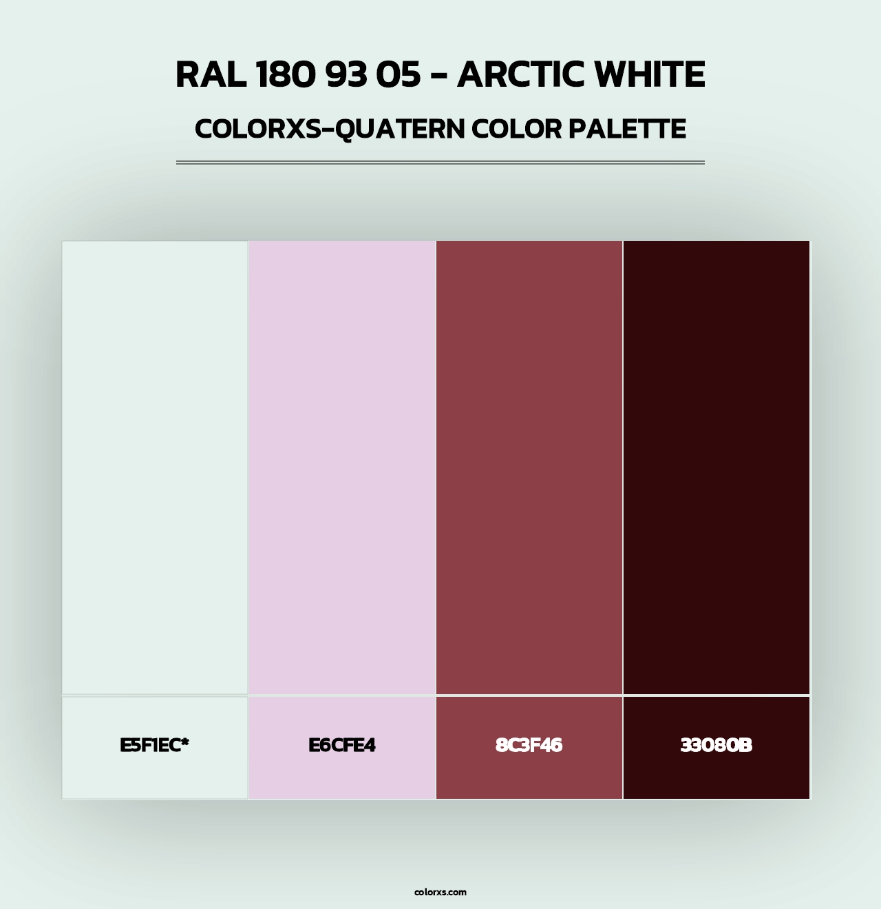 RAL 180 93 05 - Arctic White - Colorxs Quad Palette