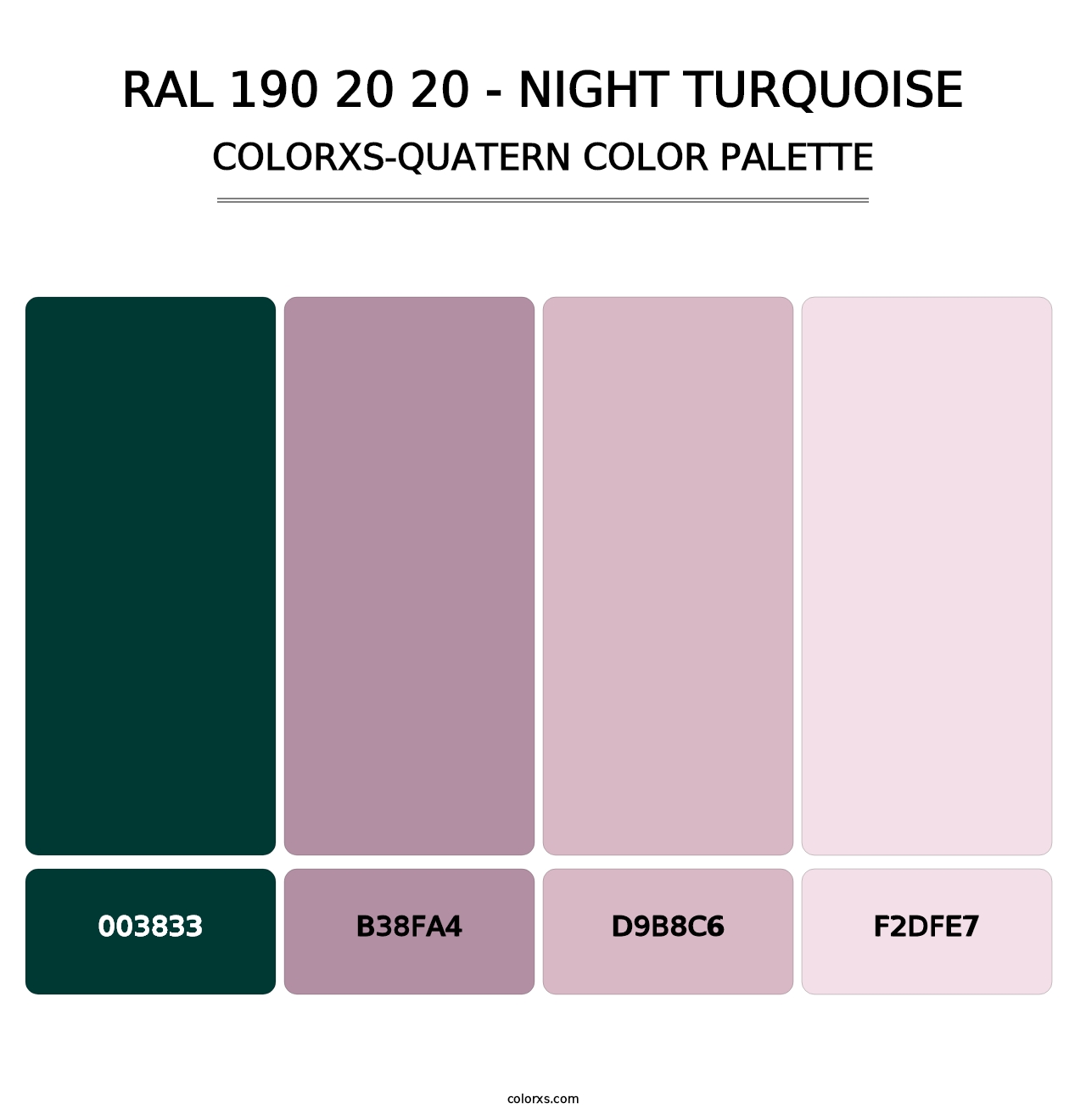RAL 190 20 20 - Night Turquoise - Colorxs Quatern Palette