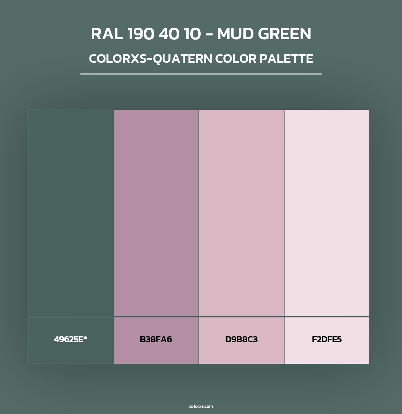RAL 190 40 10 - Mud Green - Colorxs Quad Palette